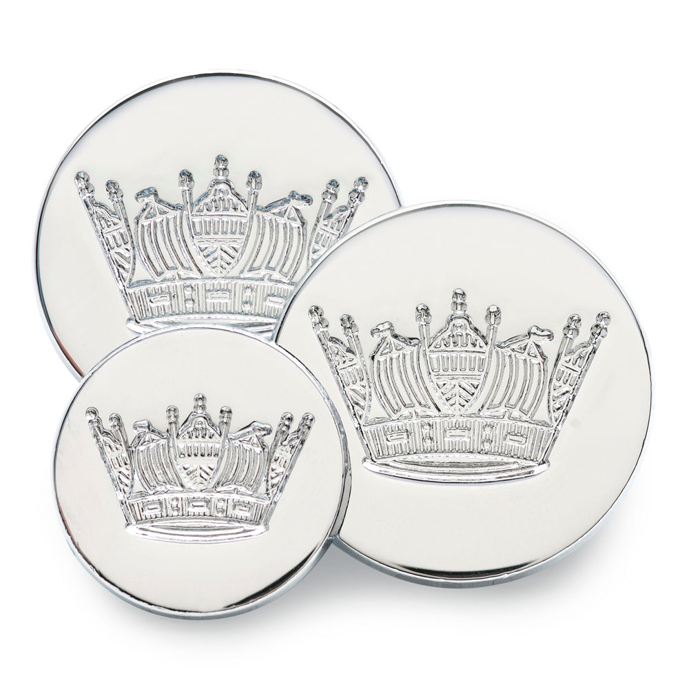 Naval Coronet Blazer Button Set In Silver