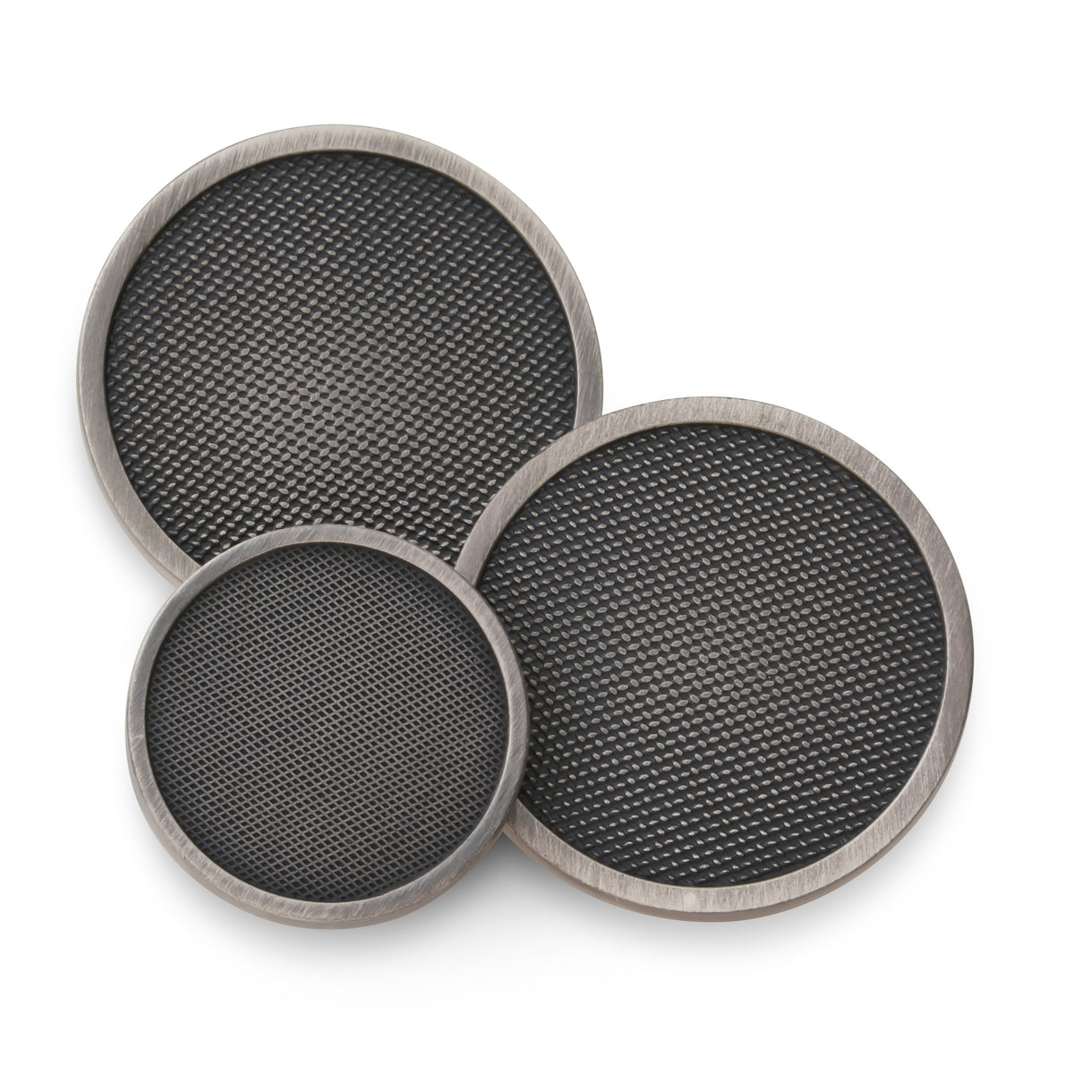 Luxury Diamond Weave Antique Silver Blazer Button Set | Benson & Clegg