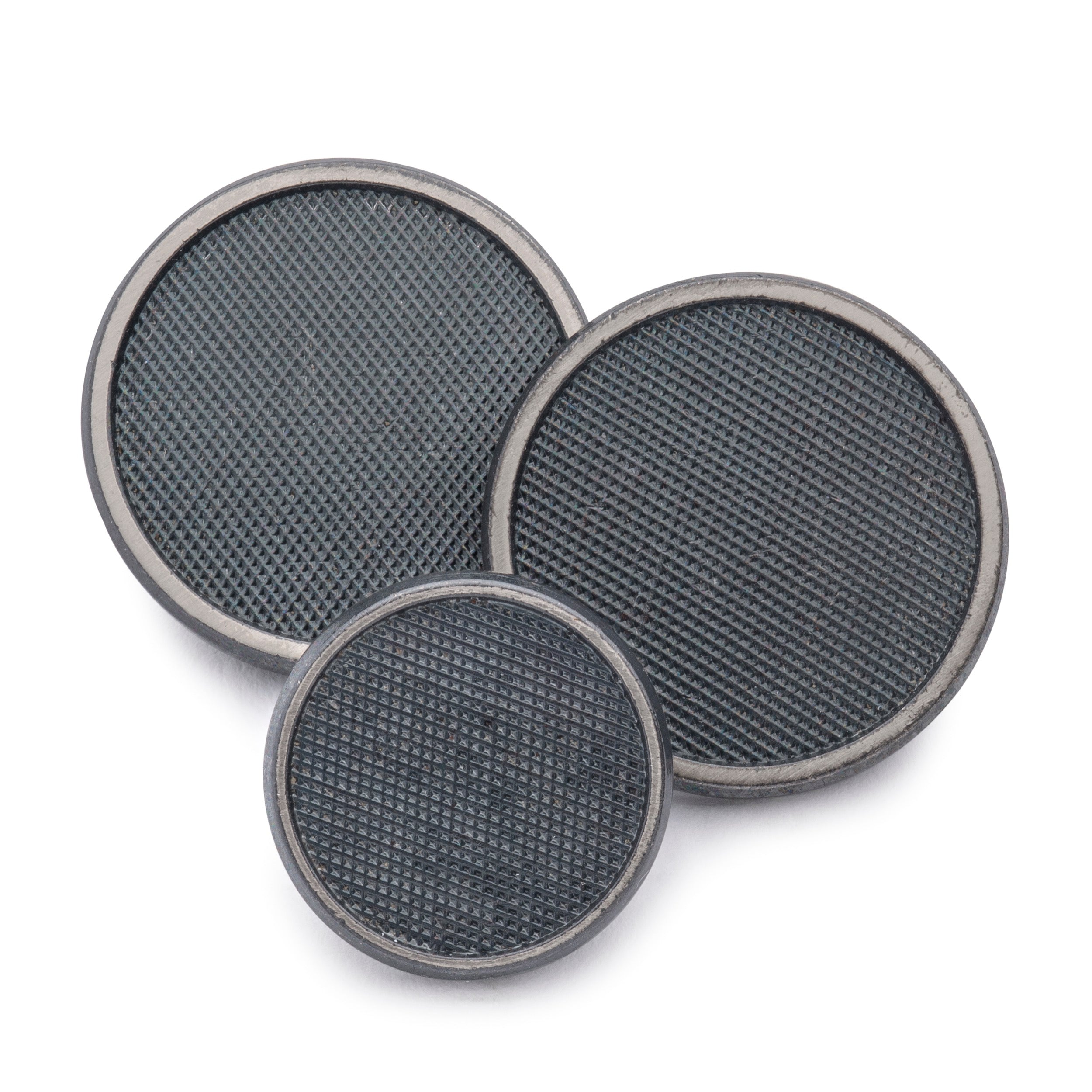 Diamond Weave Blazer Button Set In Antique Silver