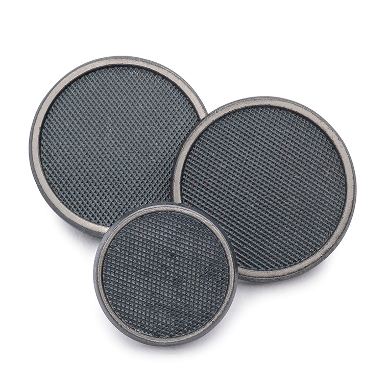 Diamond Weave Blazer Button In Antique Silver