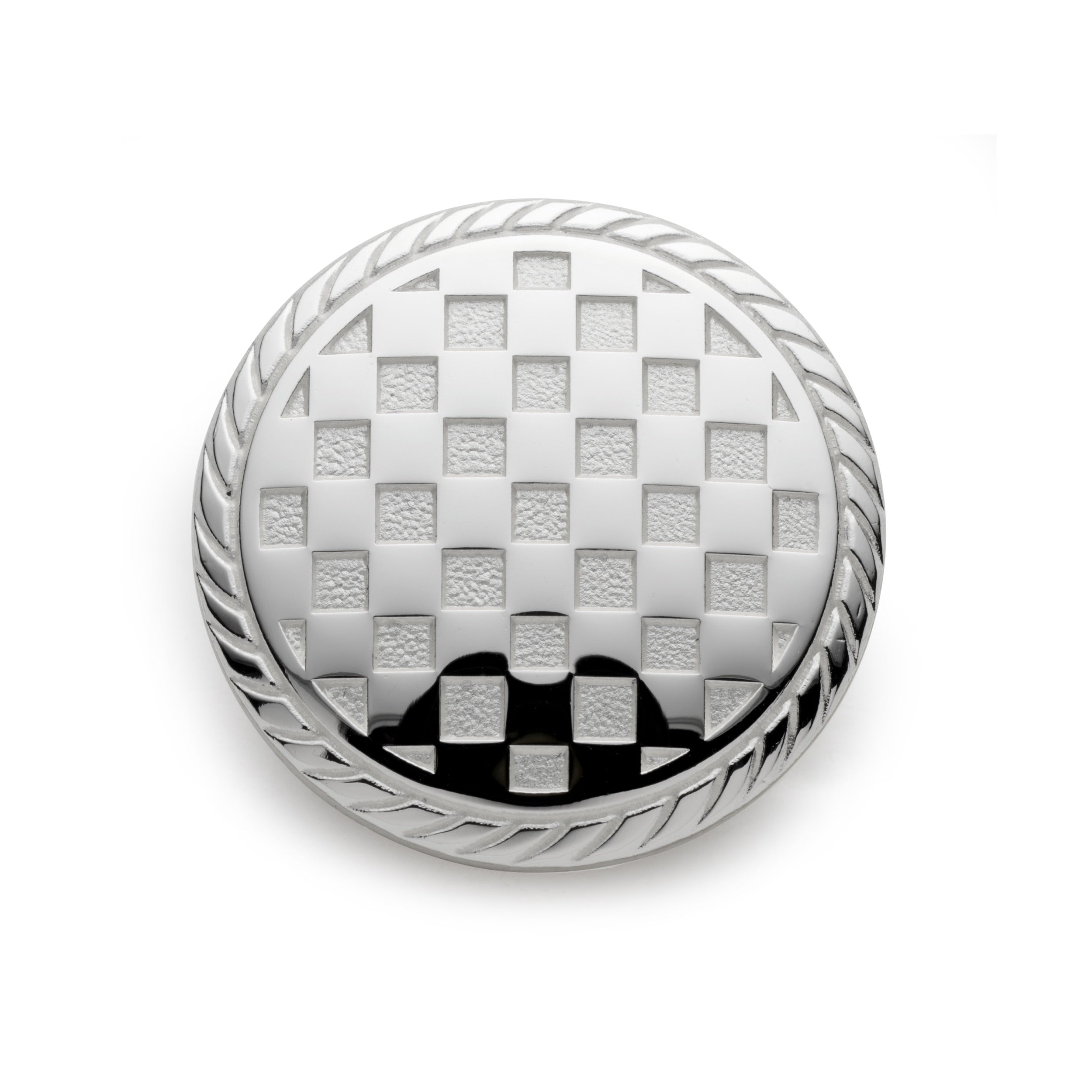 Checkerboard Blazer Button in Silver