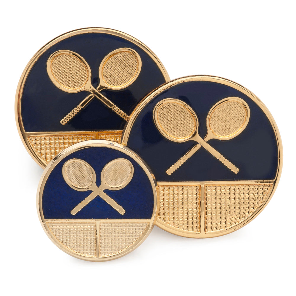 Tennis Blazer Button Set In Blue Enamel