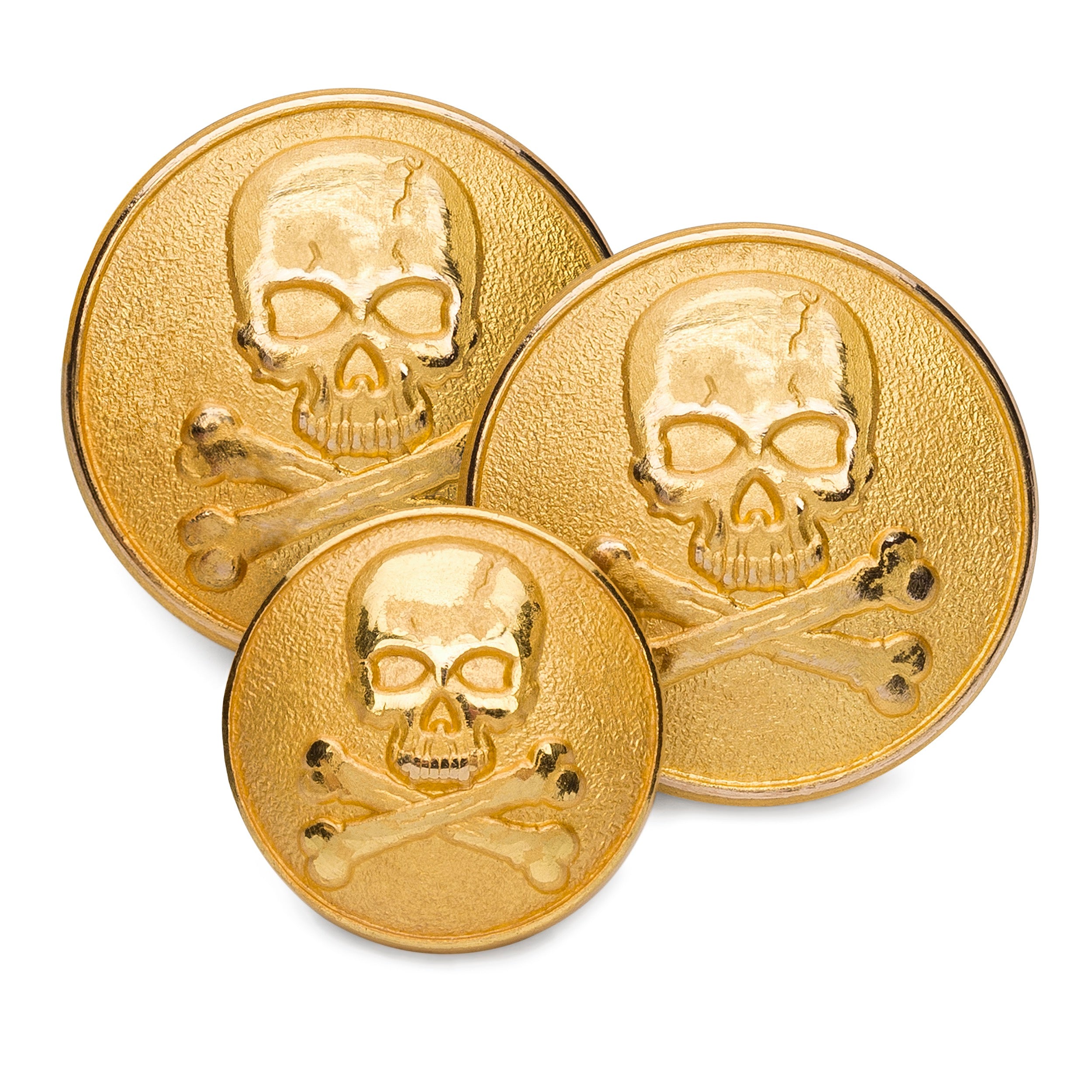 Skull & Crossbones Blazer Button Set In Gold