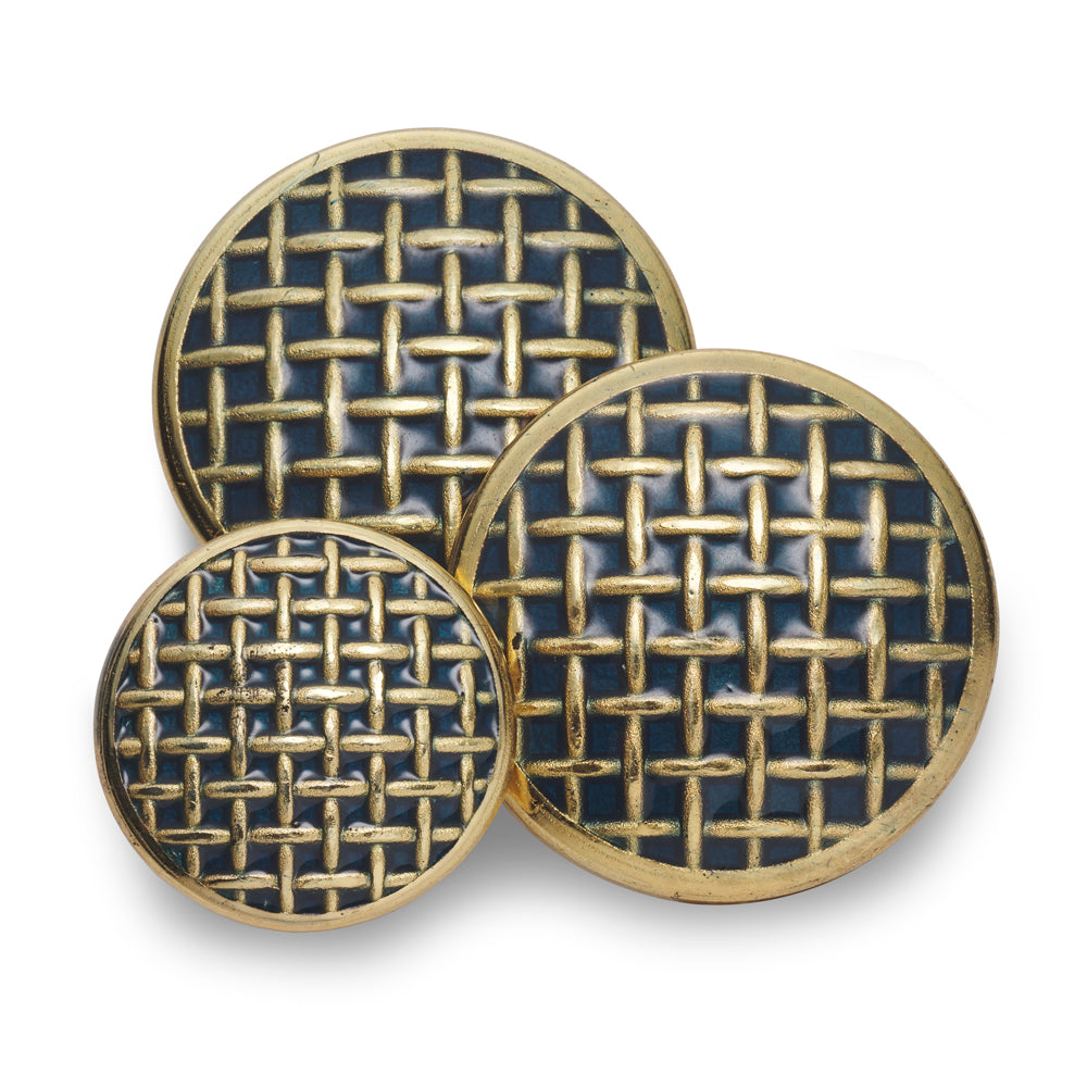 Criss Cross With Navy Enamel Blazer Button