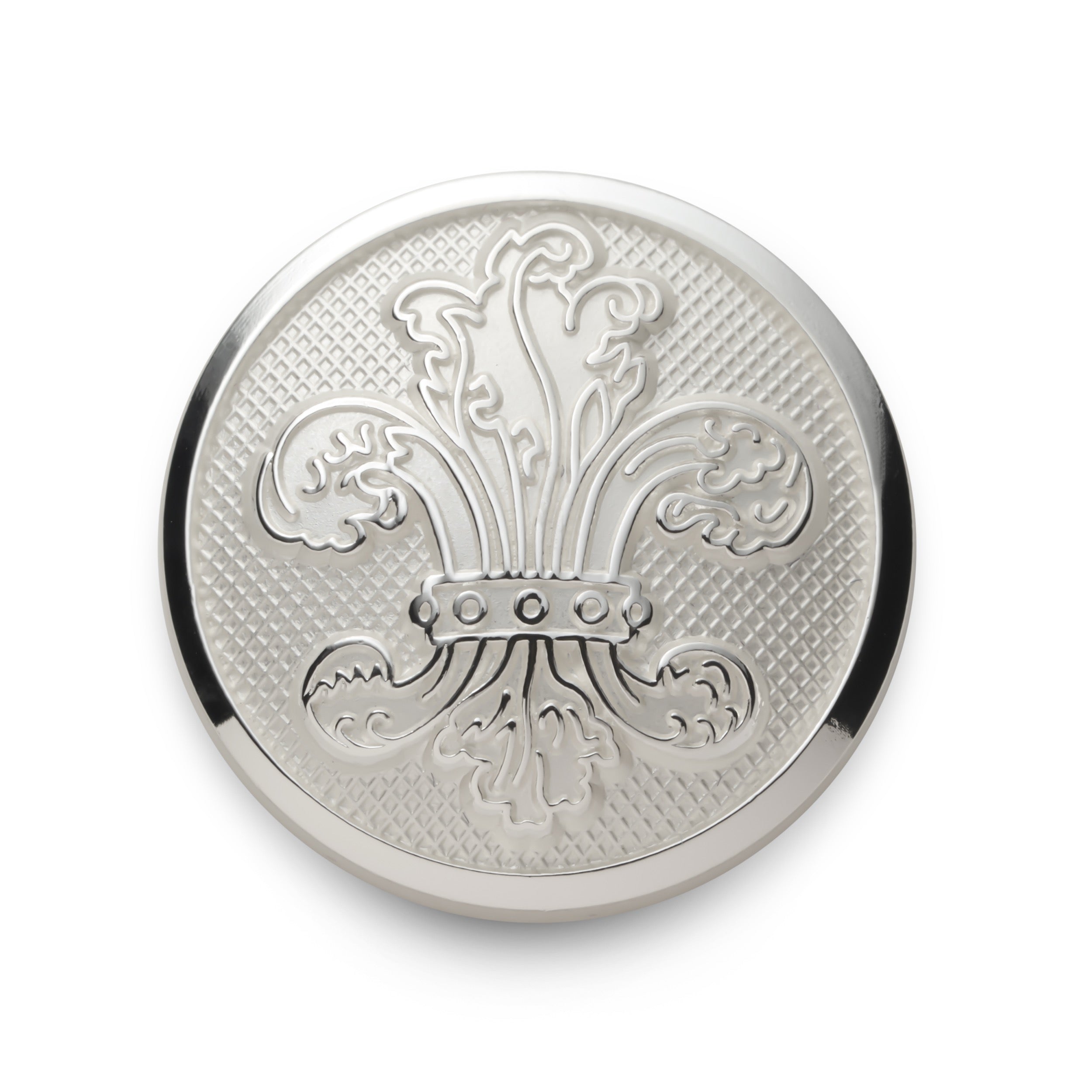 Fleur De Lys Blazer Button Set In Silver