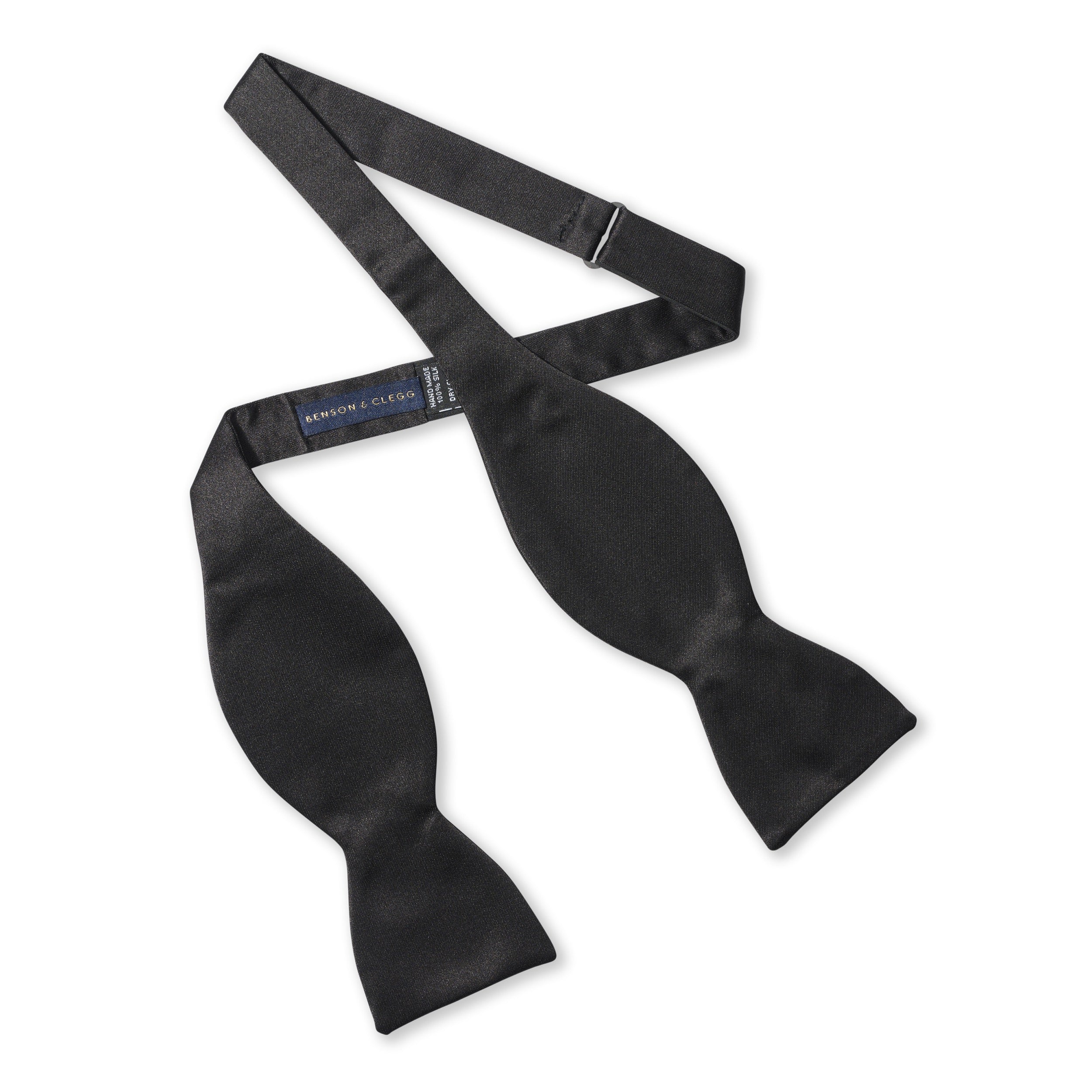 Black Satin Silk Self-Tie Bow Tie