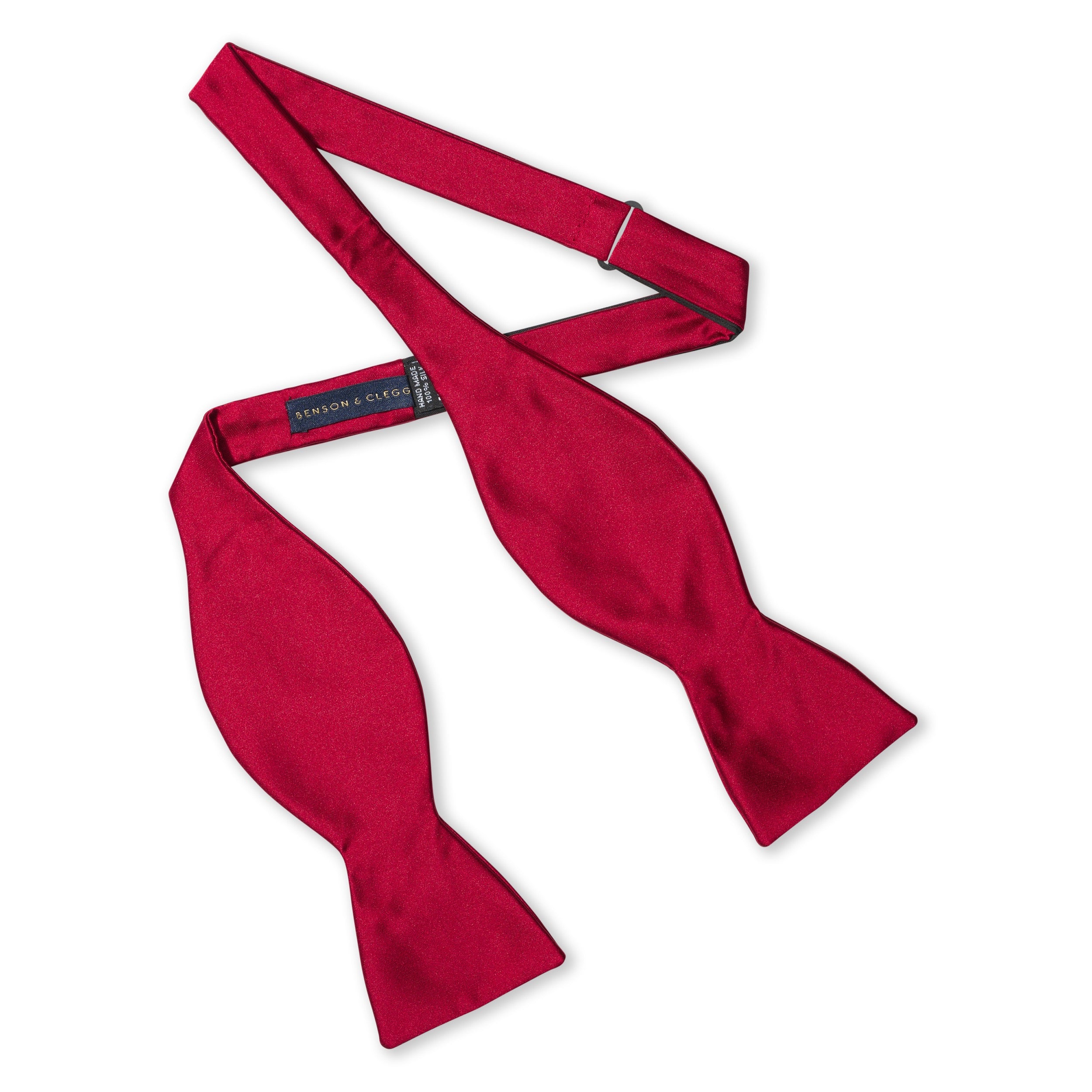 Red Satin Silk Self-Tie Bow Tie