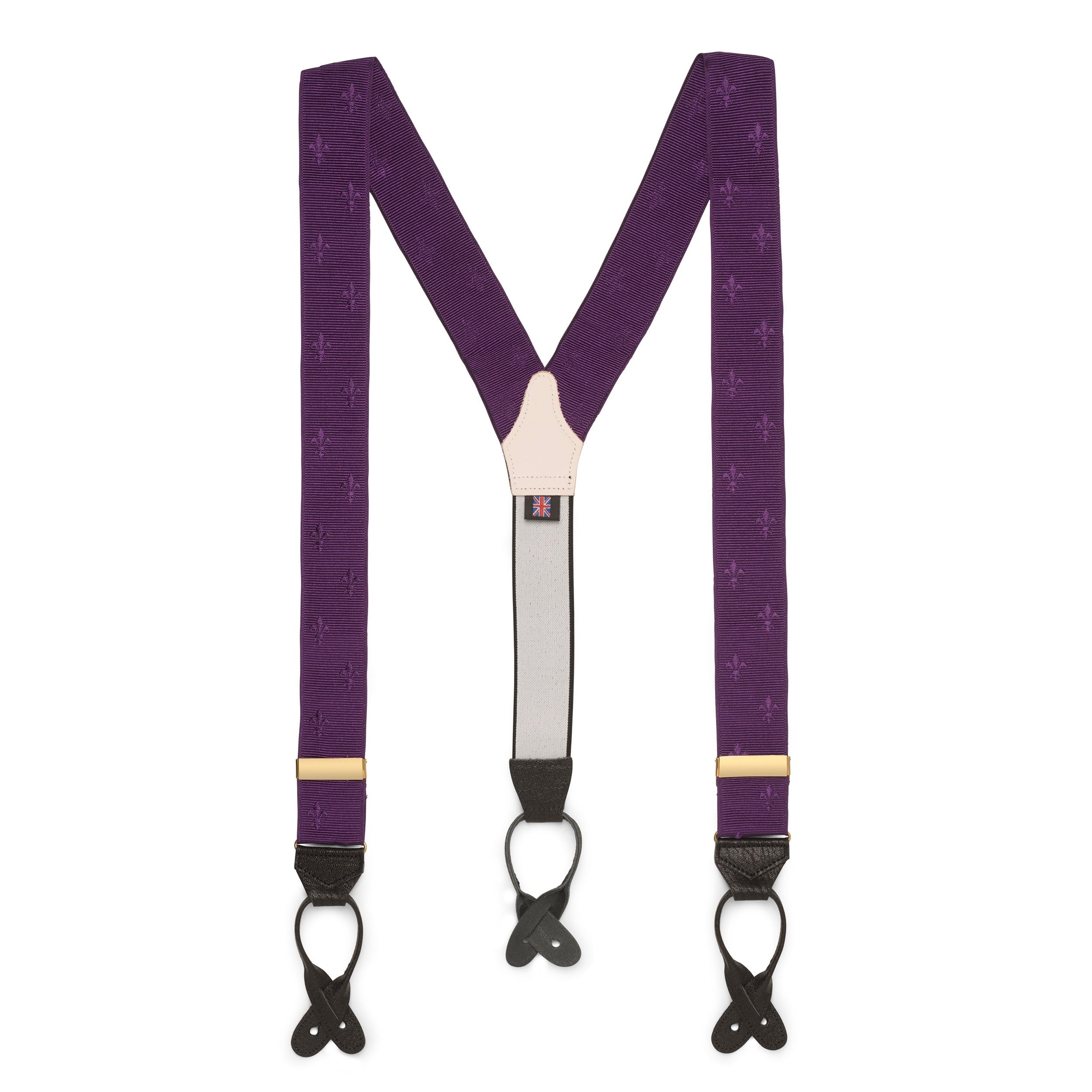 Benson & Clegg Fleur De Lys Braces In Purple (mens suspenders)