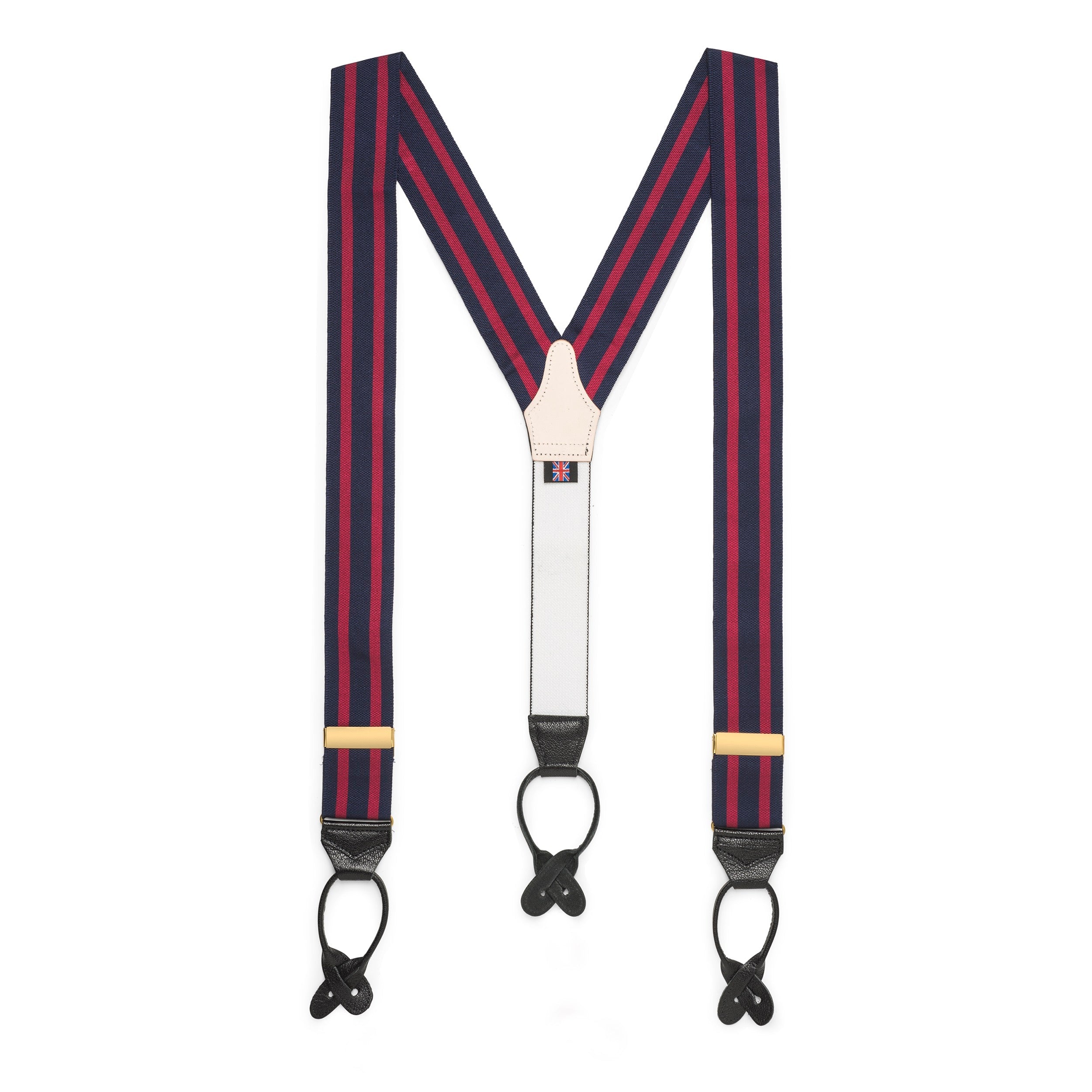 Benson & Clegg Red And Blue Stripe Braces (mens suspenders)