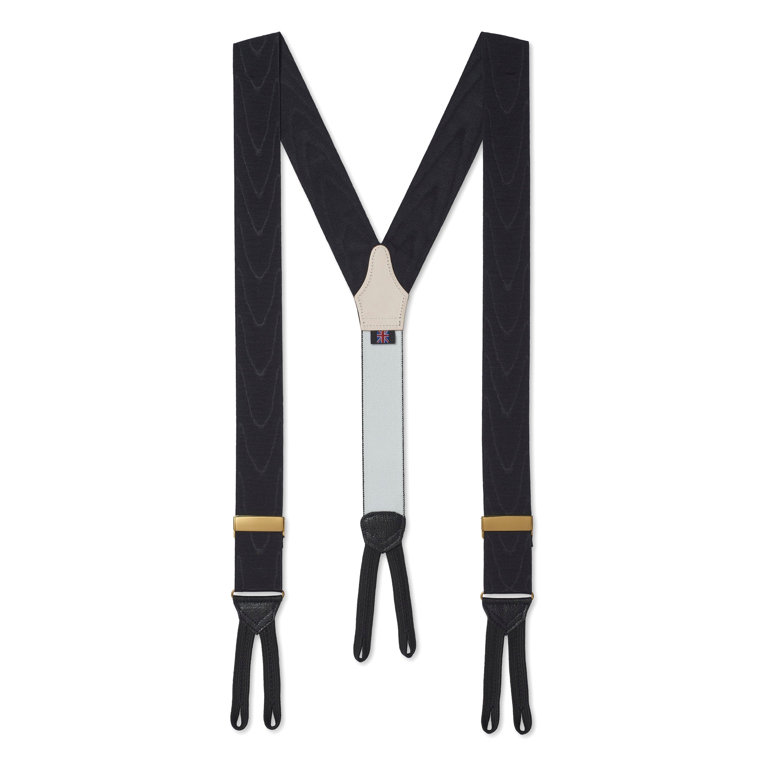 Benson & Clegg Silk Moire Braces In Black (mens suspenders)