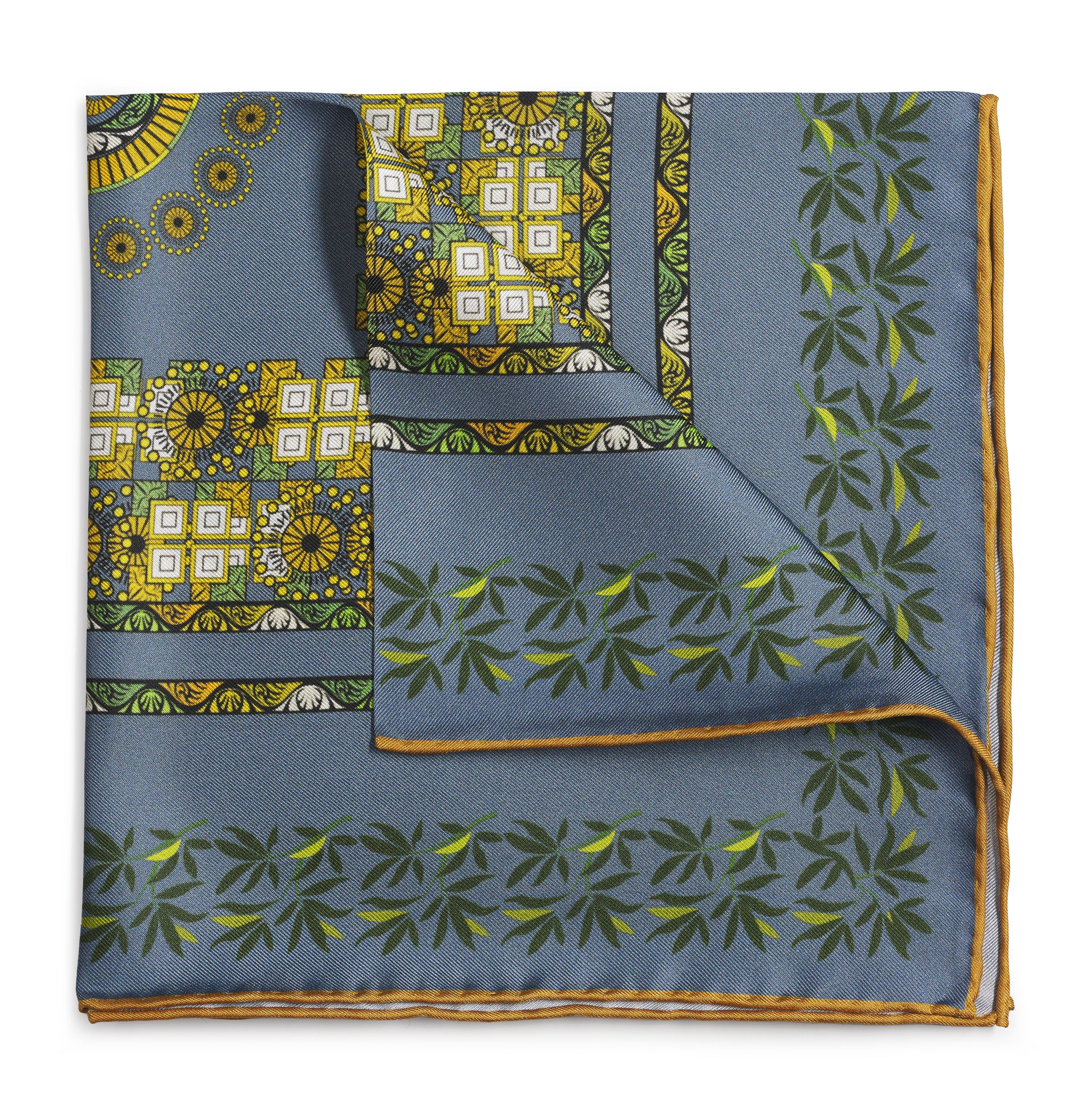 Criterion Bar Sunburst Pocket Square - Luxury handcrafted silk pocket square by Benson & Clegg