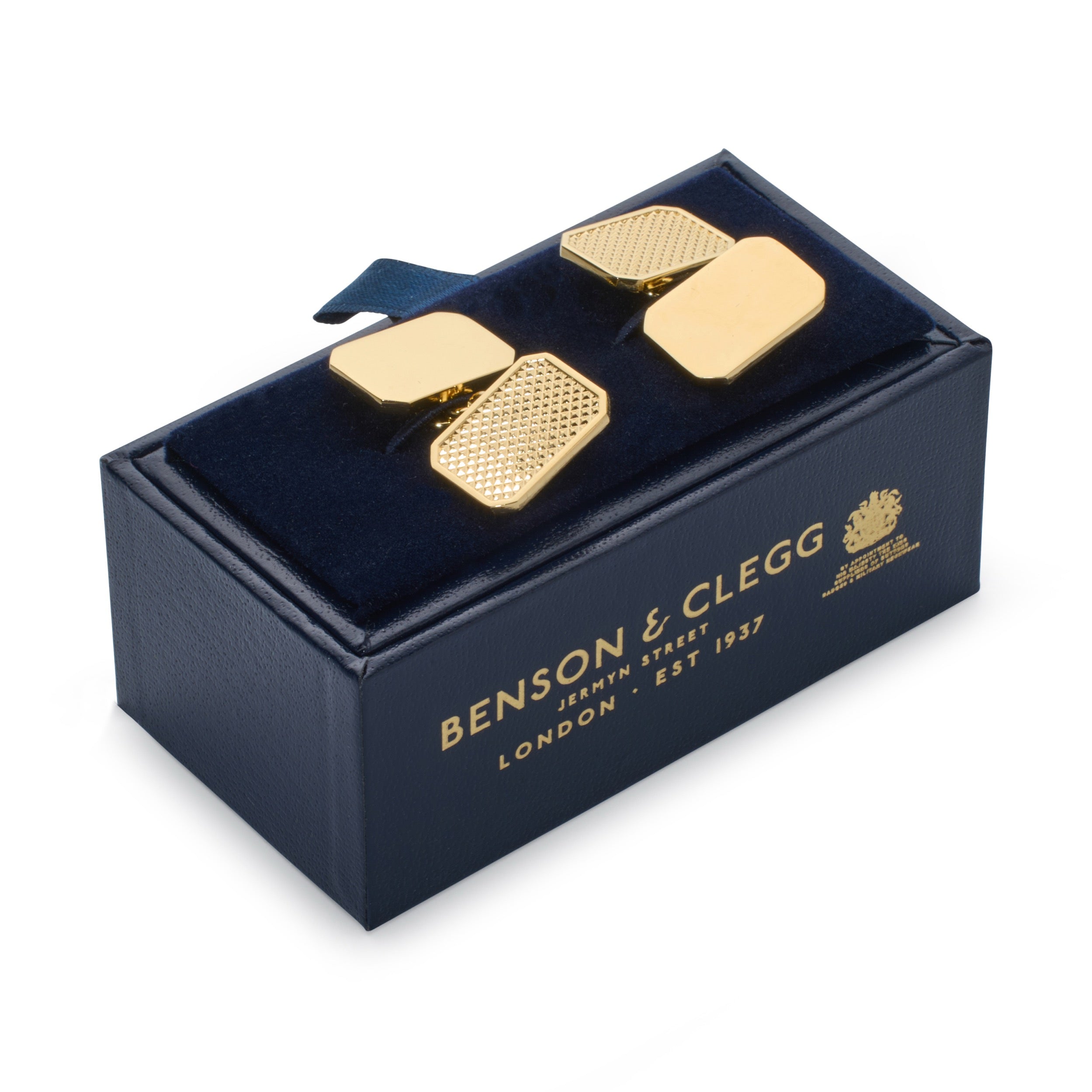 22ct Gold Plated Sterling Silver Hobnail Chain Cufflinks