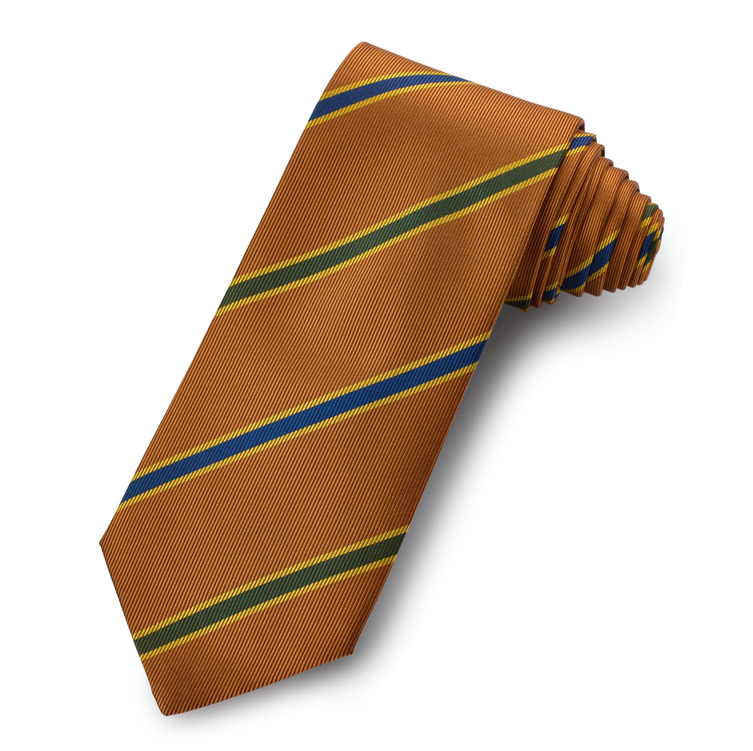 Burlington Stripe Silk Tie In Autumn Gold