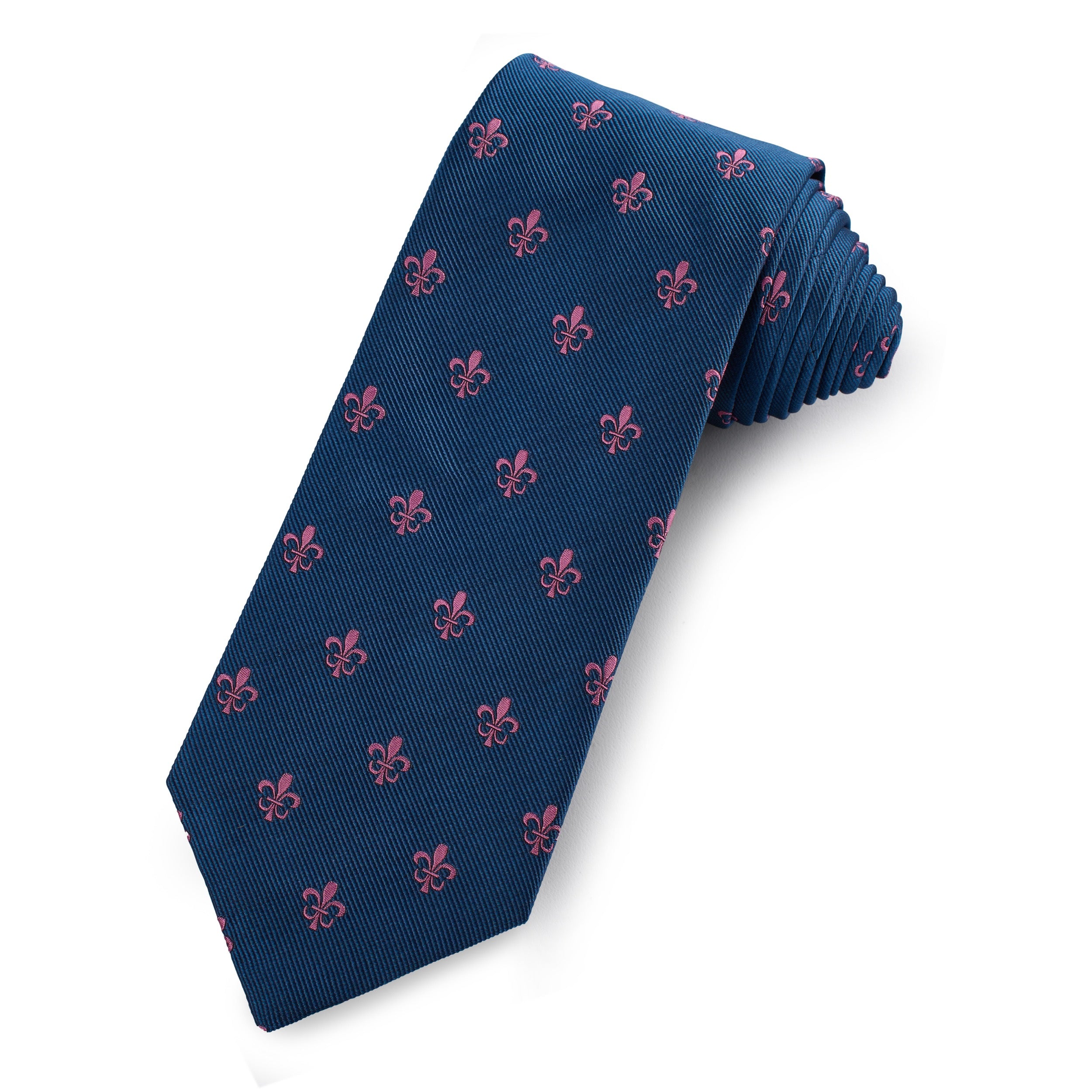 Fleur de Lys Silk Tie in Admiral Blue