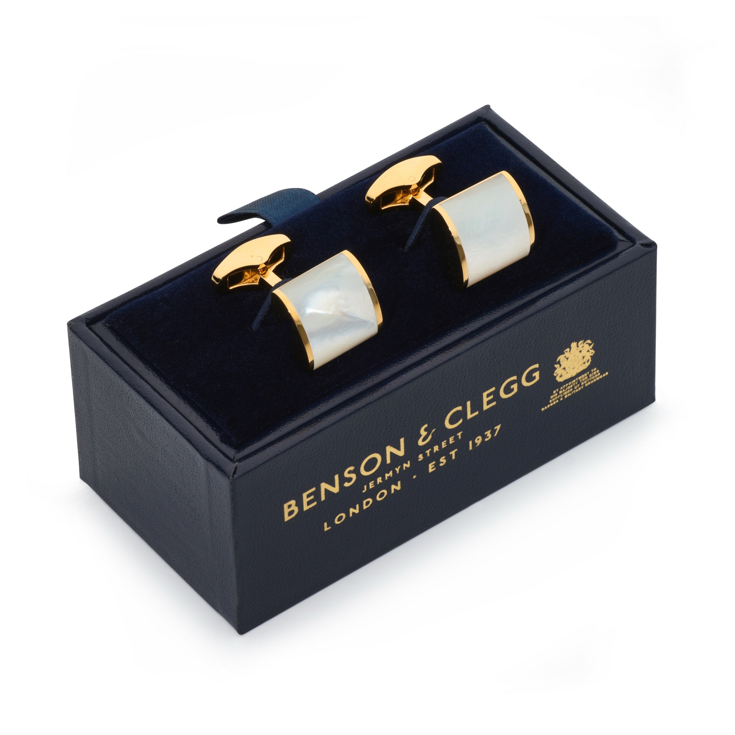 Neo Mother Of Pearl Cufflinks In Gold