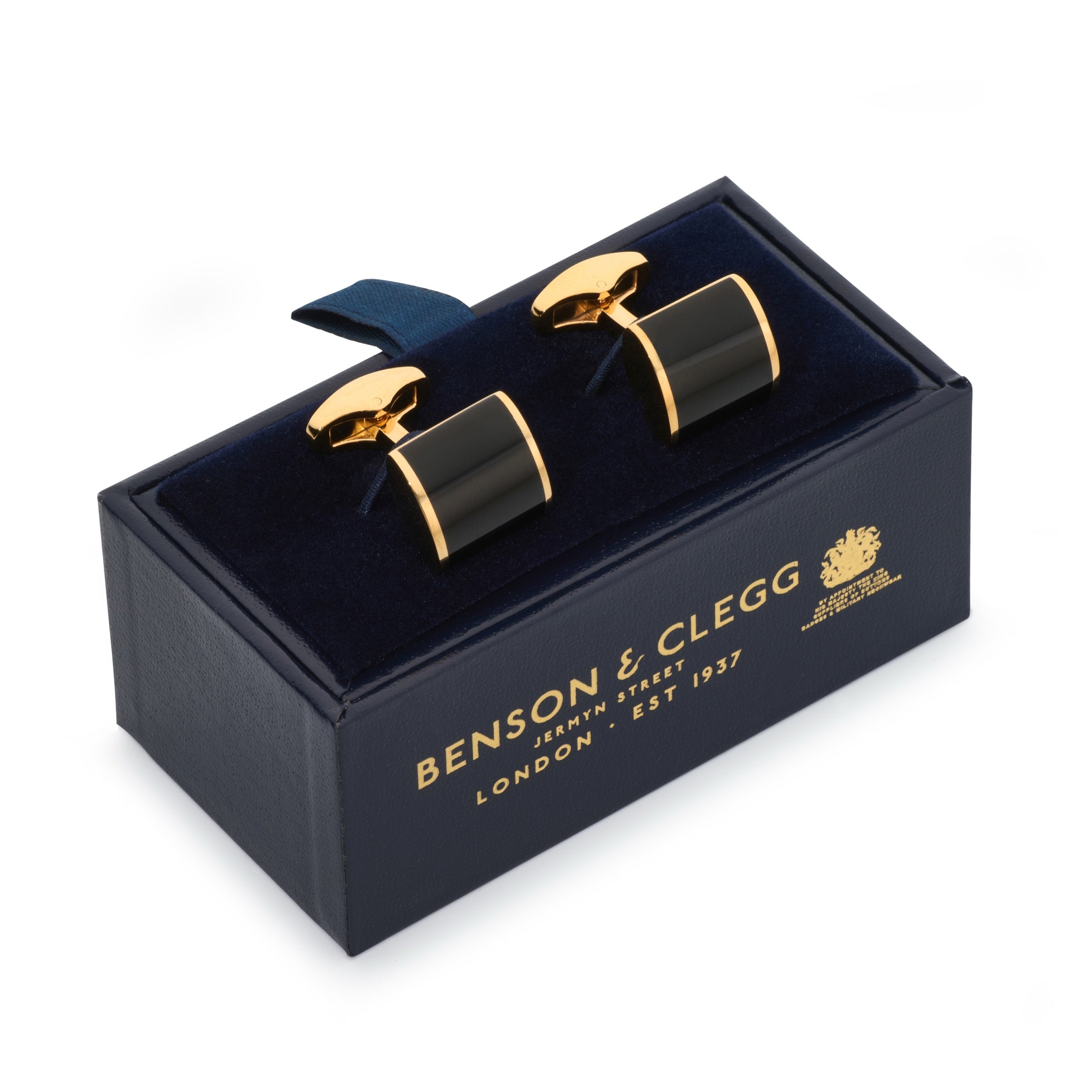 Neo Onyx Cufflinks In Gold