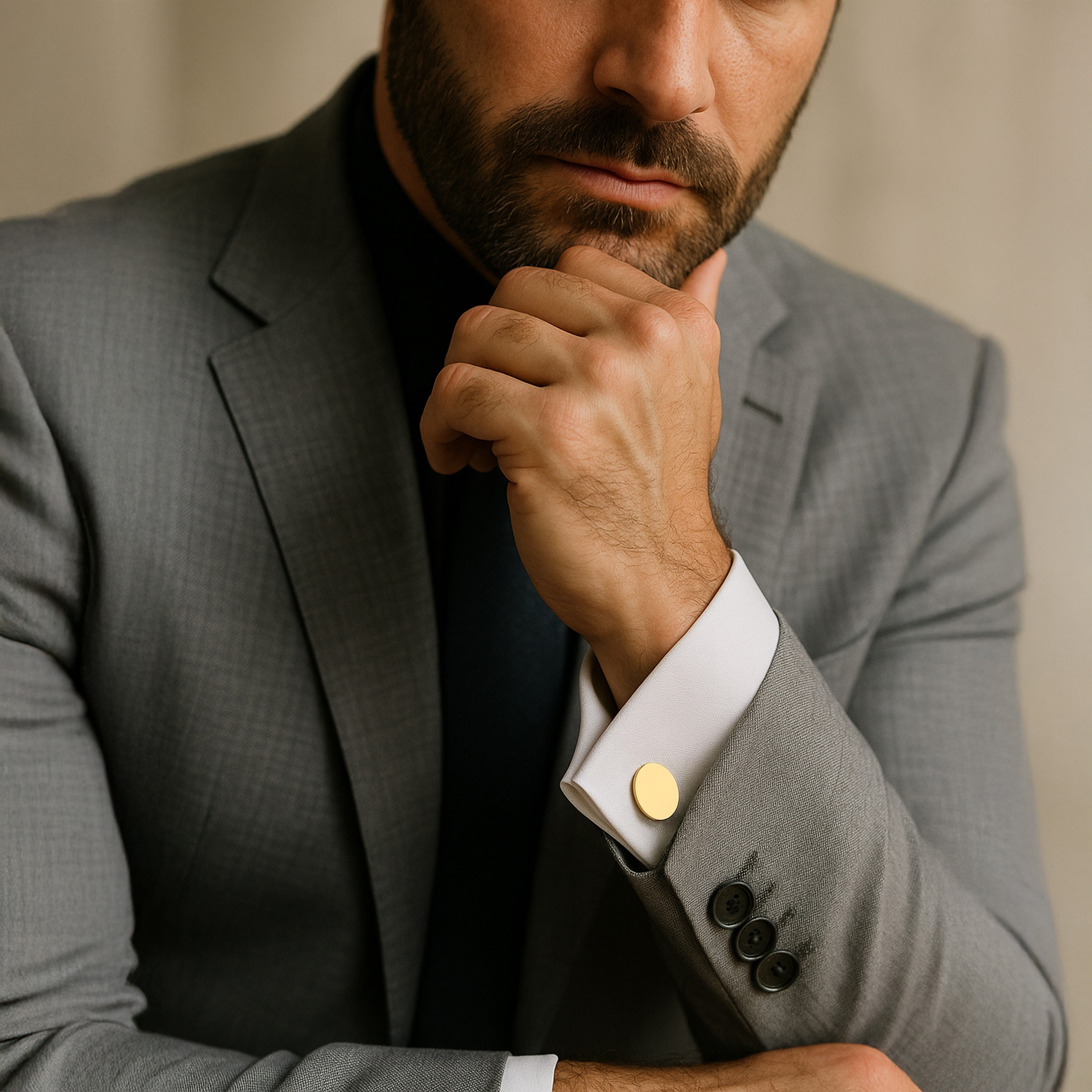 Sterling Silver Cufflinks With 22ct Gold