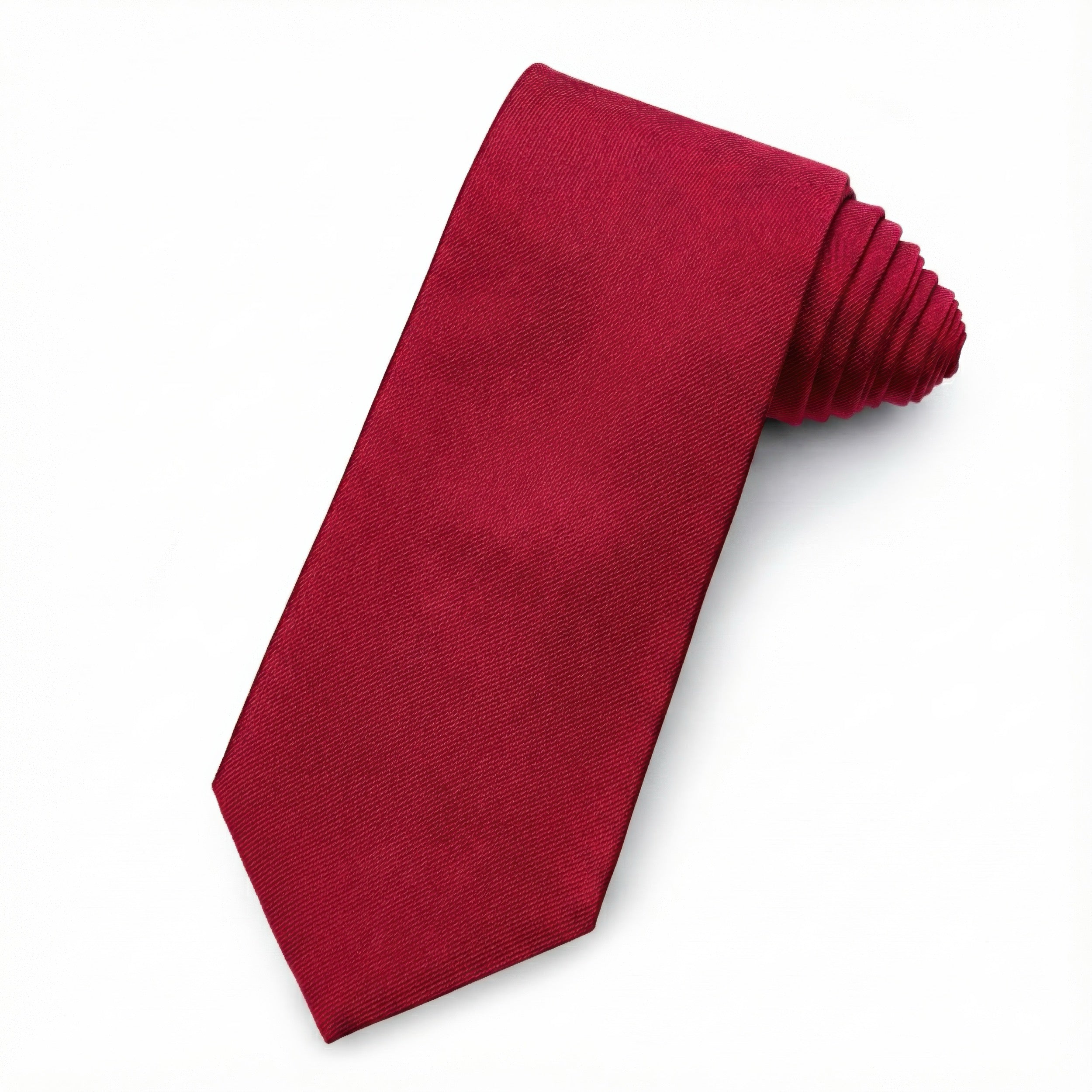 Plain Silk Reppe Tie in Crimson Red by Benson & Clegg