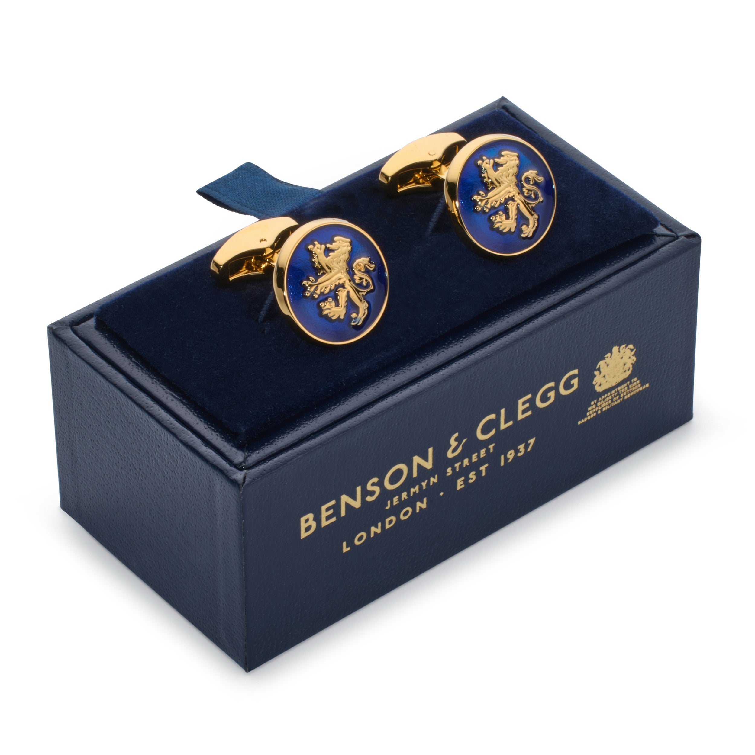 Rampant Lion Cufflinks In Blue