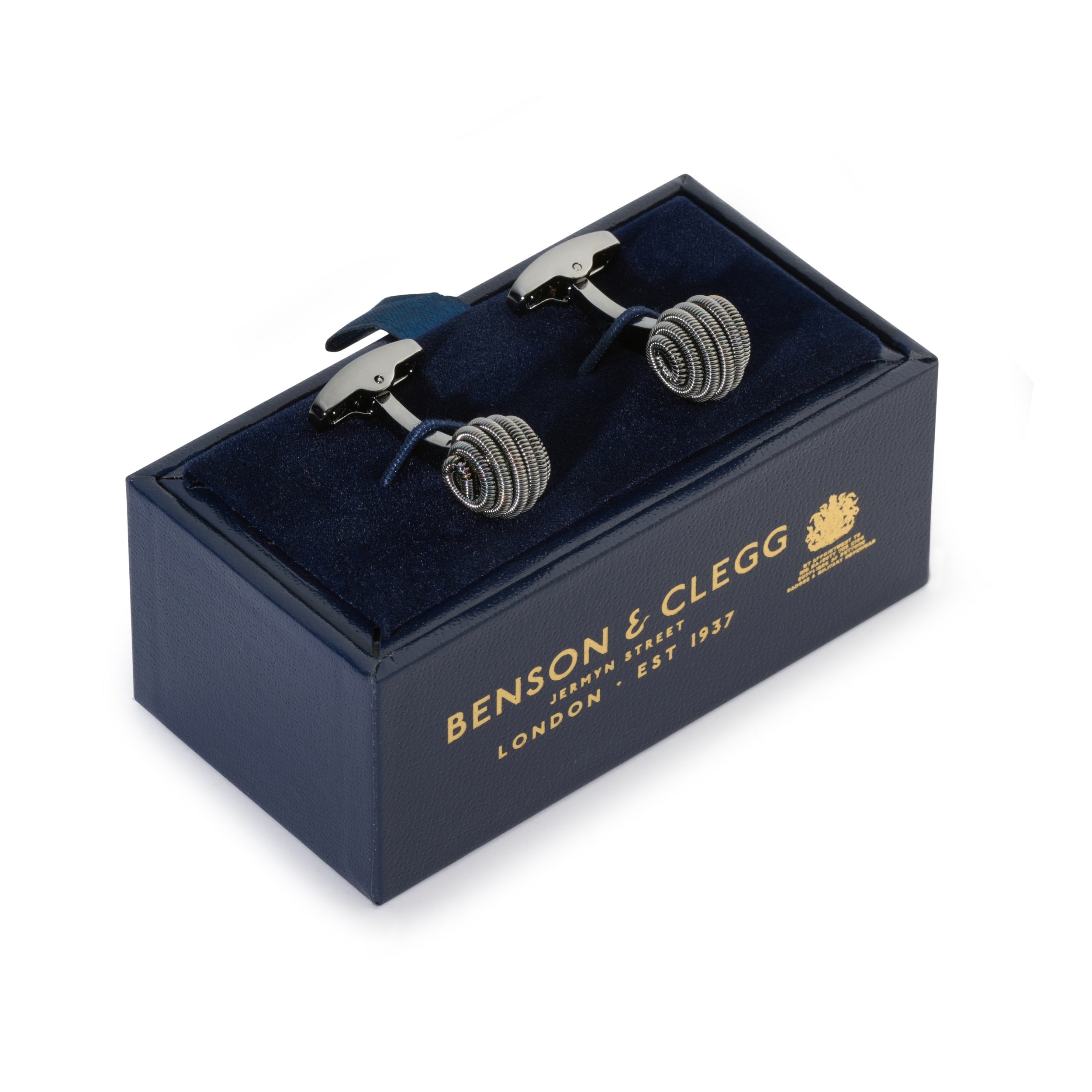 Spiral Cufflinks In Gunmetal