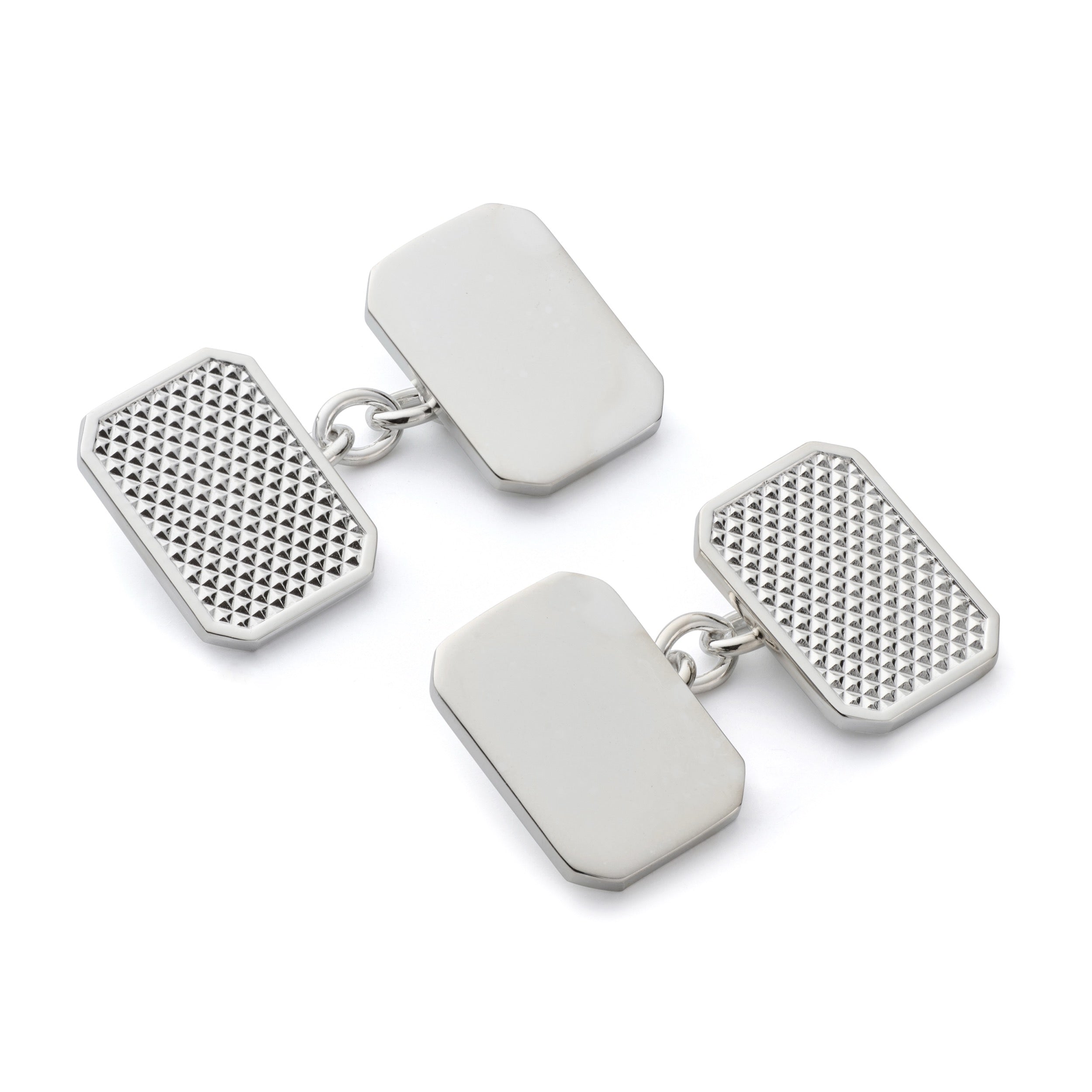 Sterling Silver Hobnail Chain Cufflinks
