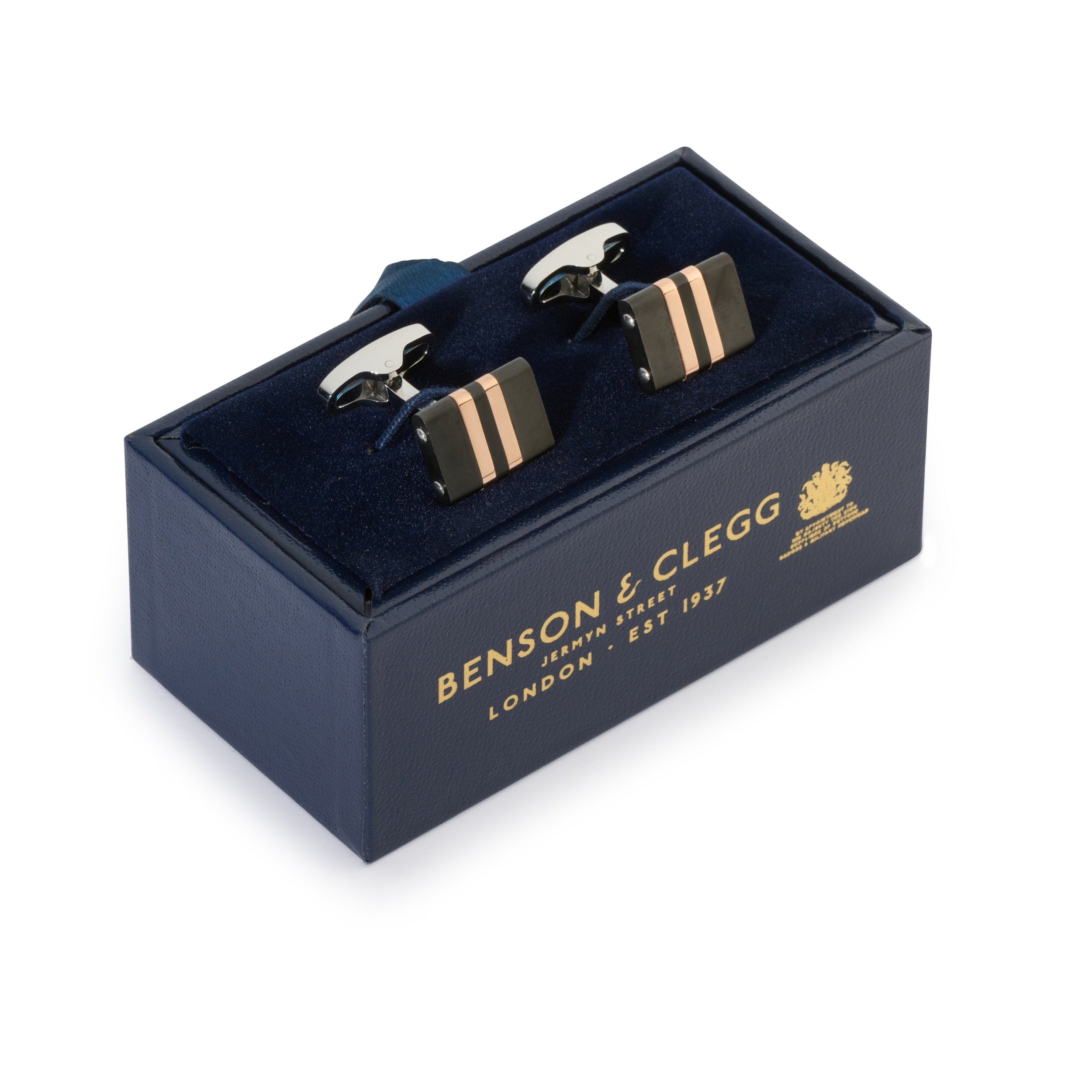 Stratos Cufflinks in Rose Gold & Black