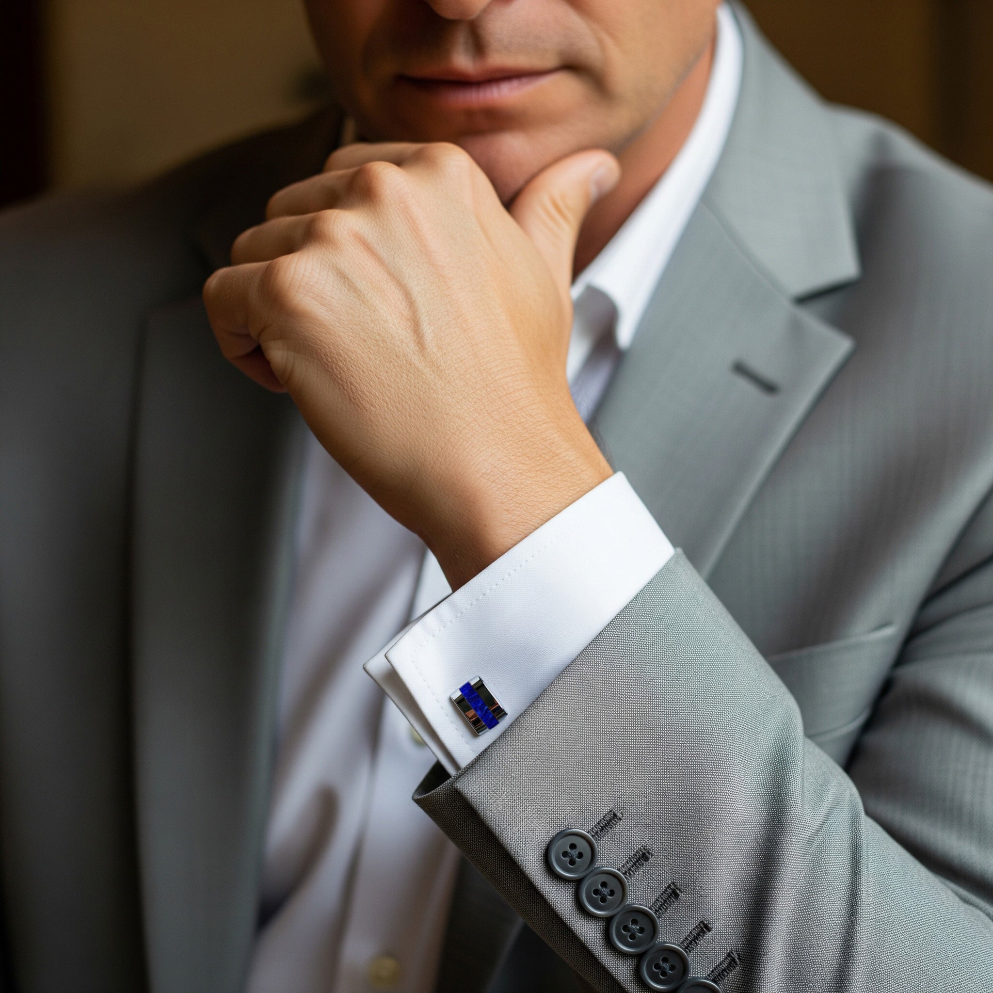 Contemporary Lapis Lazuli Cufflinks