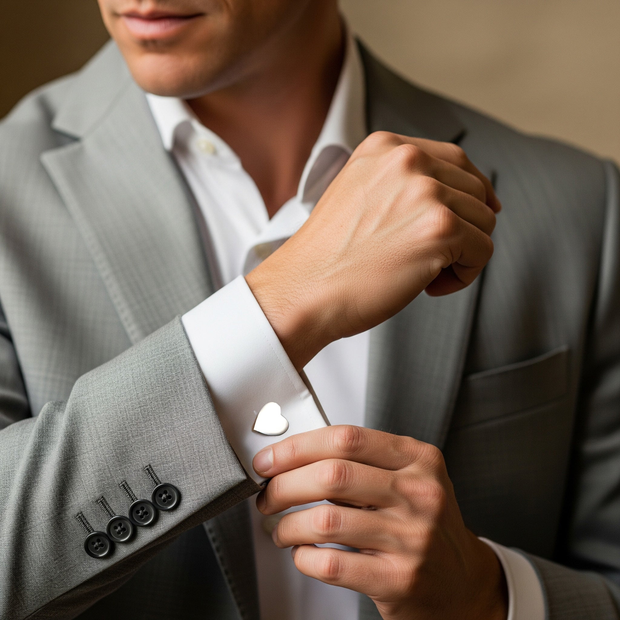 Love Hearts In Sterling Silver Cufflinks