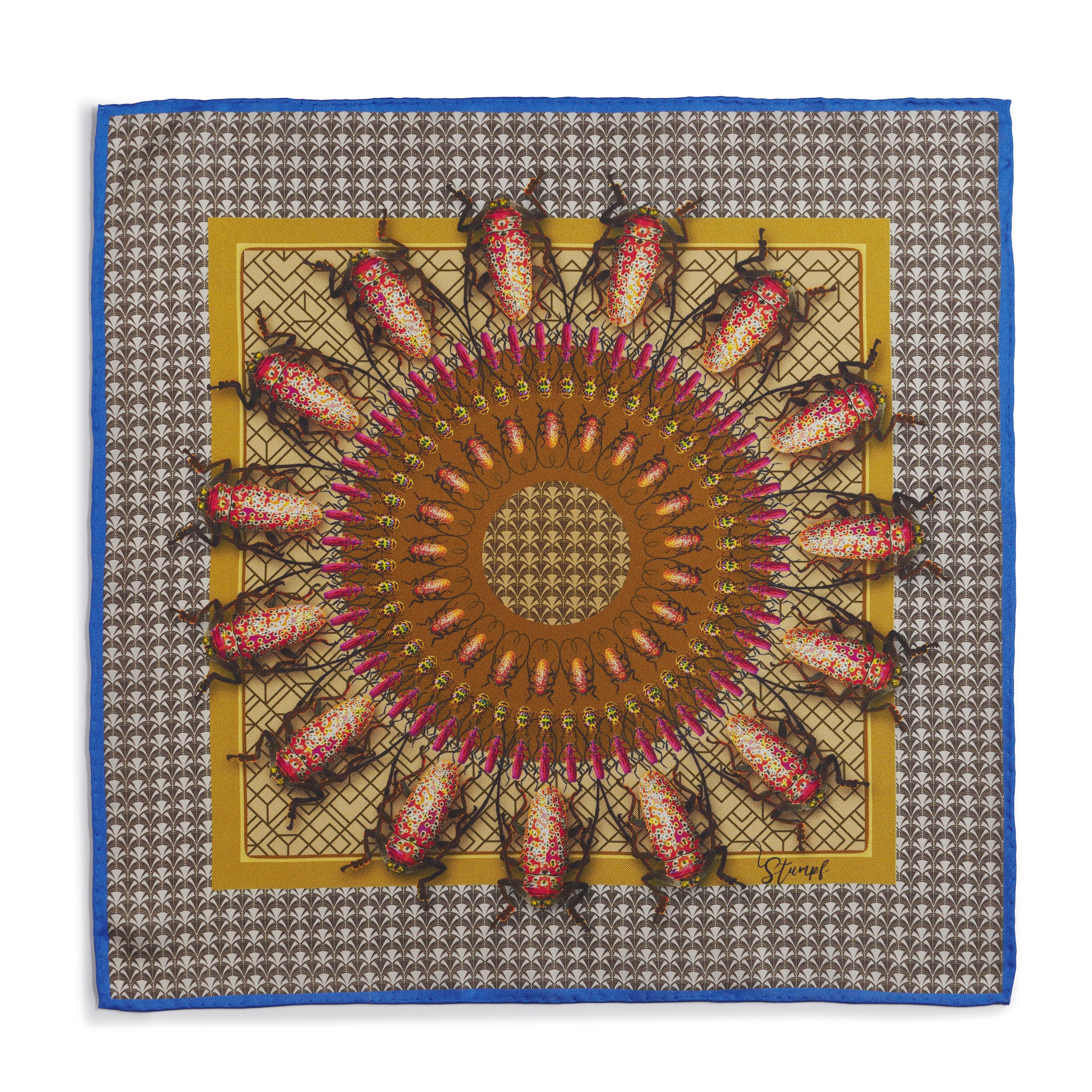 Beetle Parade Earth Pocket Square