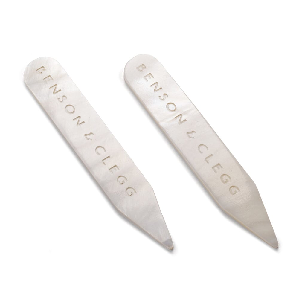 Collar Stiffeners In White Mother Of Pearl Accessories Benson & Clegg 