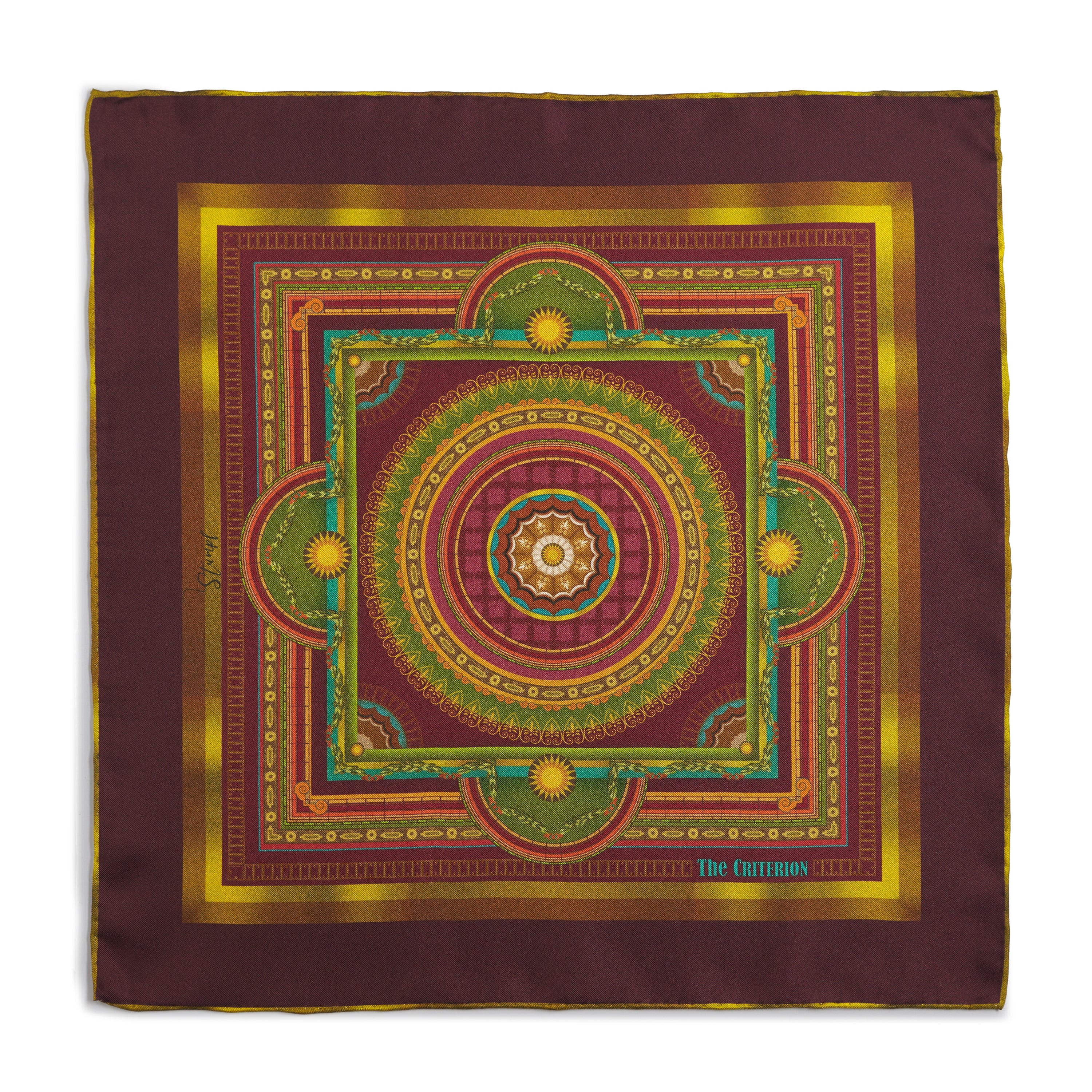 Criterion Foyer Claret Pocket Square