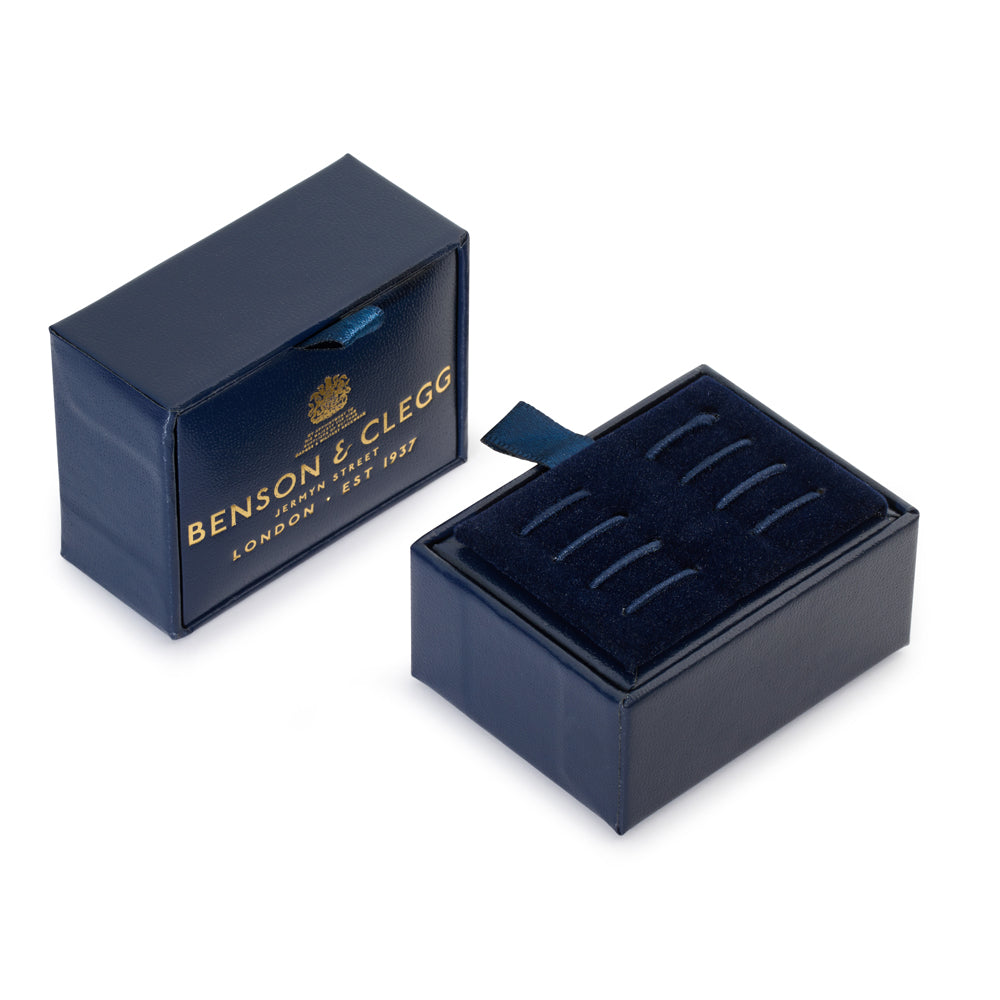 Sterling Silver And Lapis Lazuli With 9ct Gold Stitch Dress Studs