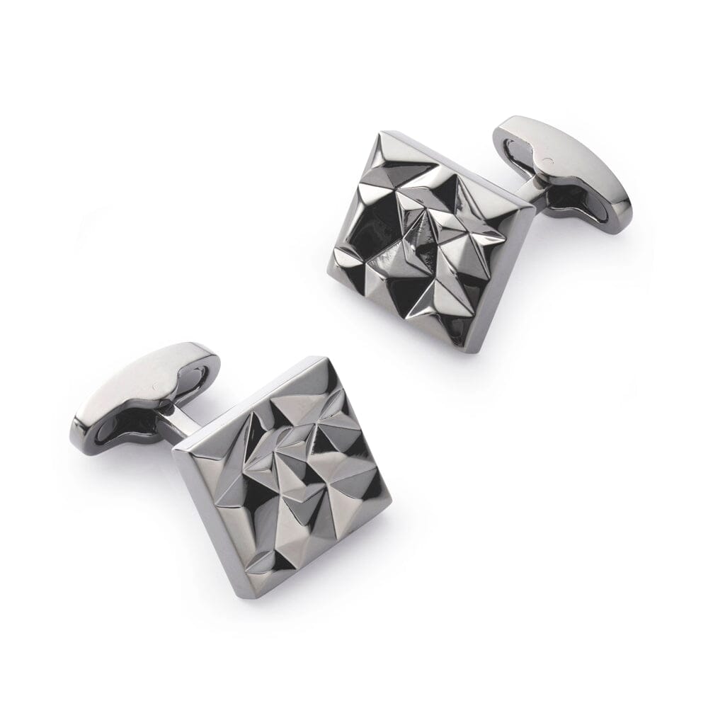 Modernist Cufflinks In Gun Metal Cufflinks Benson & Clegg 