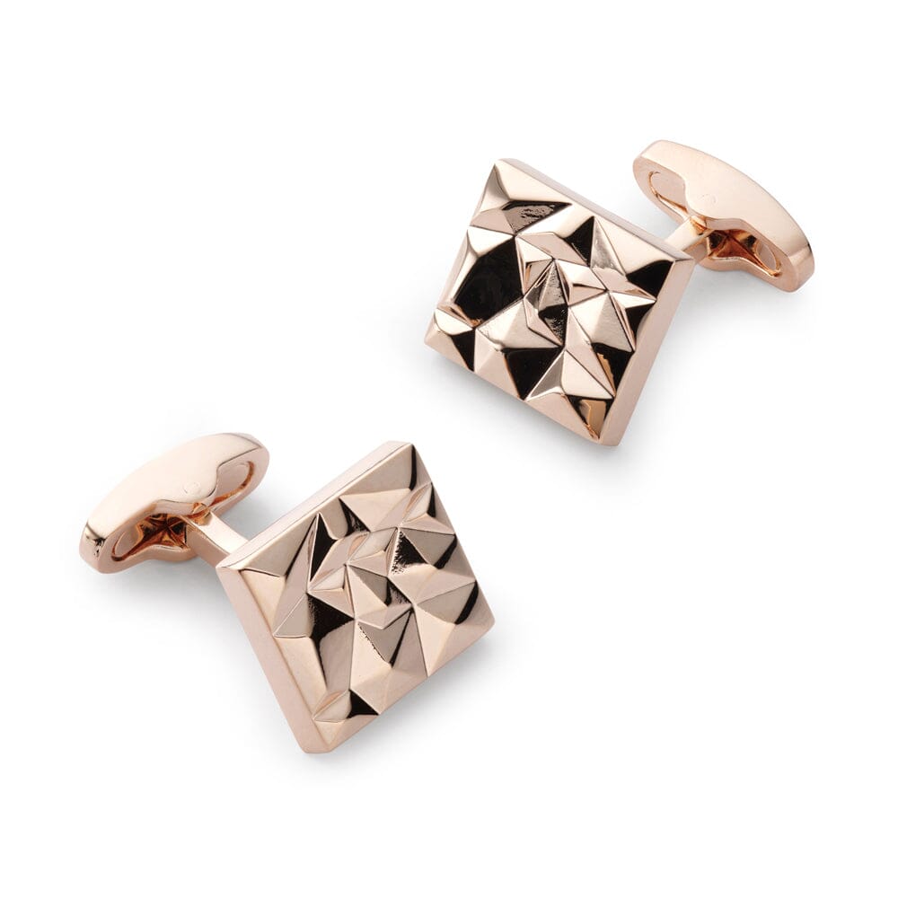 Modernist Cufflinks In Rose Gold Cufflinks Benson & Clegg 