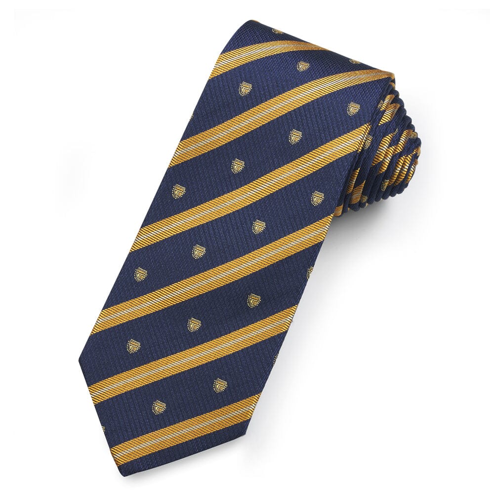Shield In Gold Silk Reppe Tie Neckwear Benson & Clegg 