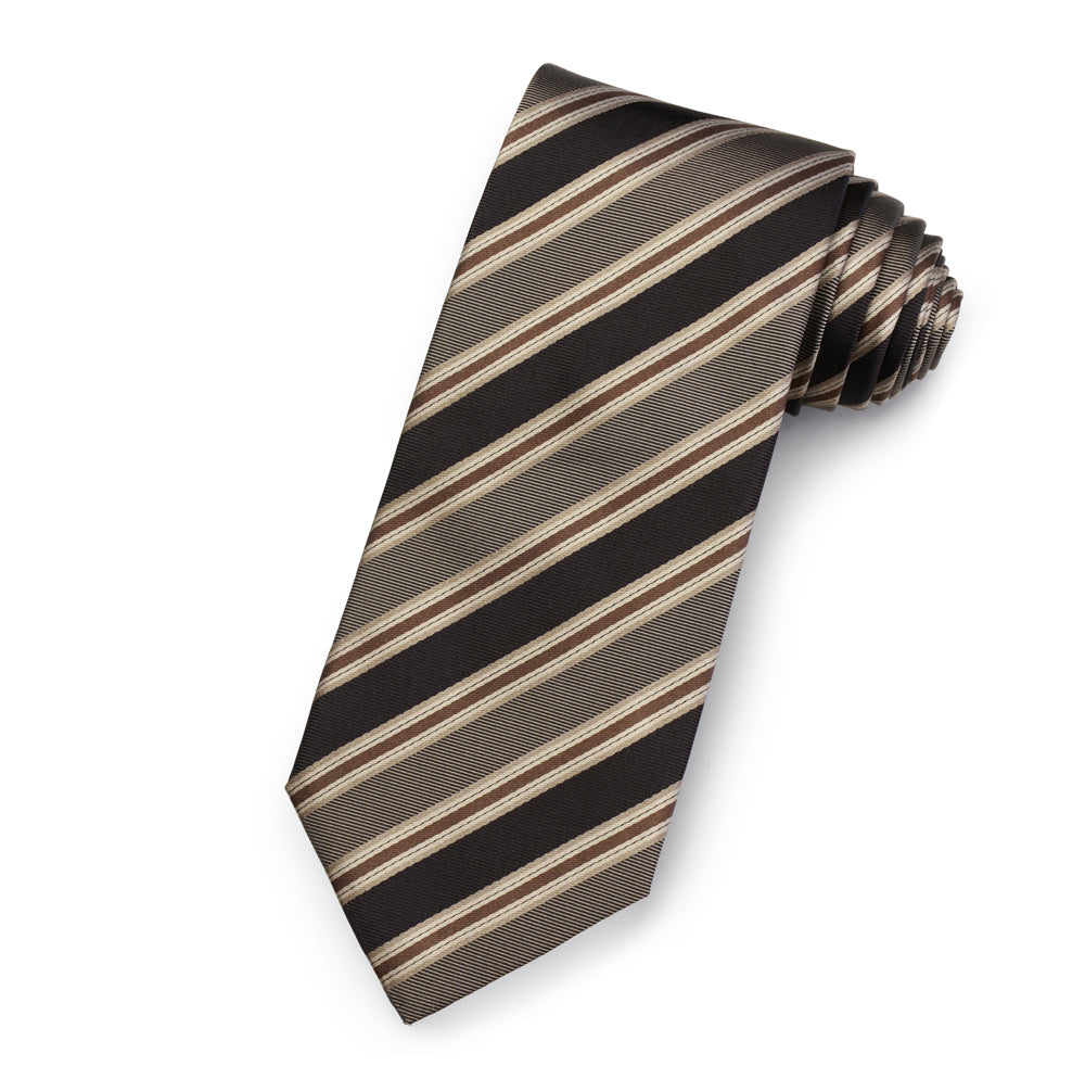 The Clarendon Silk Stripe Tie – Luxury British silk stripe tie by Benson & Clegg.
