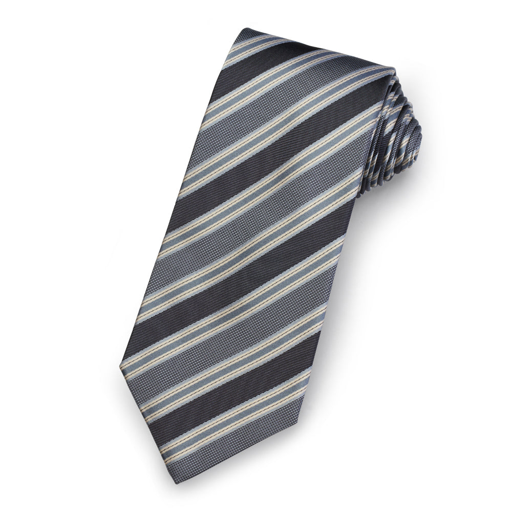 The Langley Silk Stripe Tie – Luxury British silk stripe tie by Benson & Clegg.