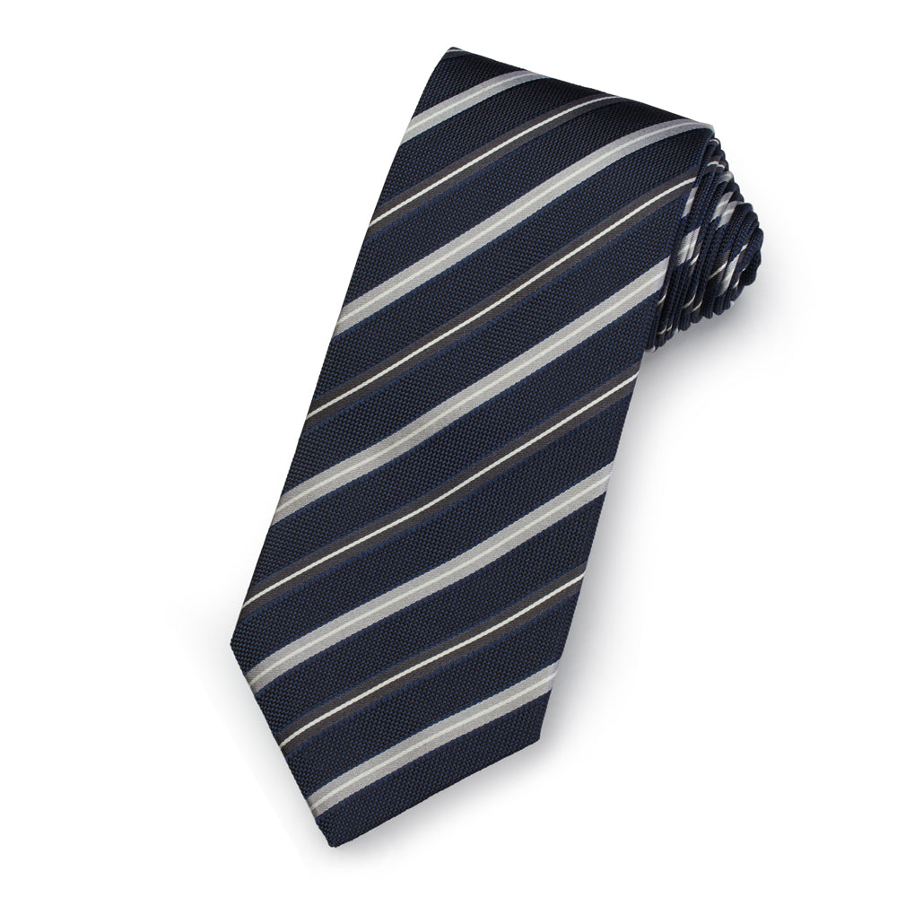 The Mayfair Silk Stripe Tie – Luxury British silk stripe tie by Benson & Clegg.
