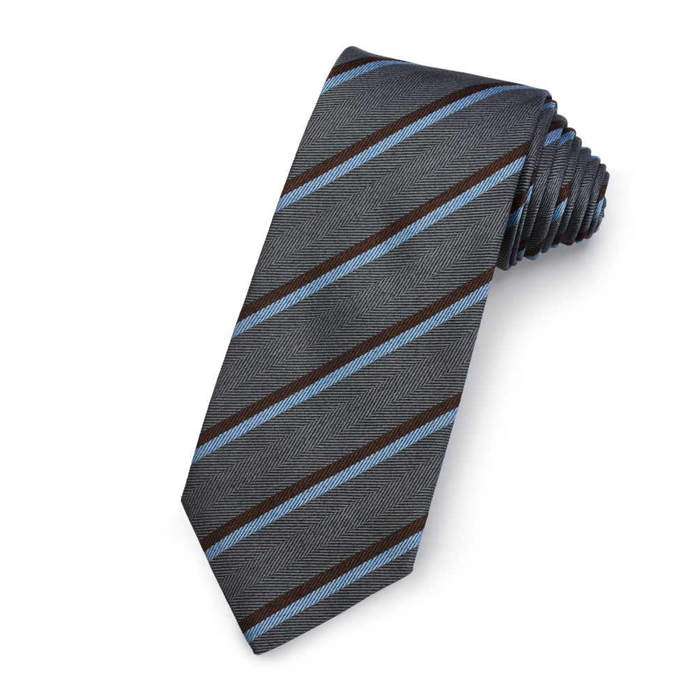The Radley Silk Stripe Tie – Luxury British silk stripe tie by Benson & Clegg.
