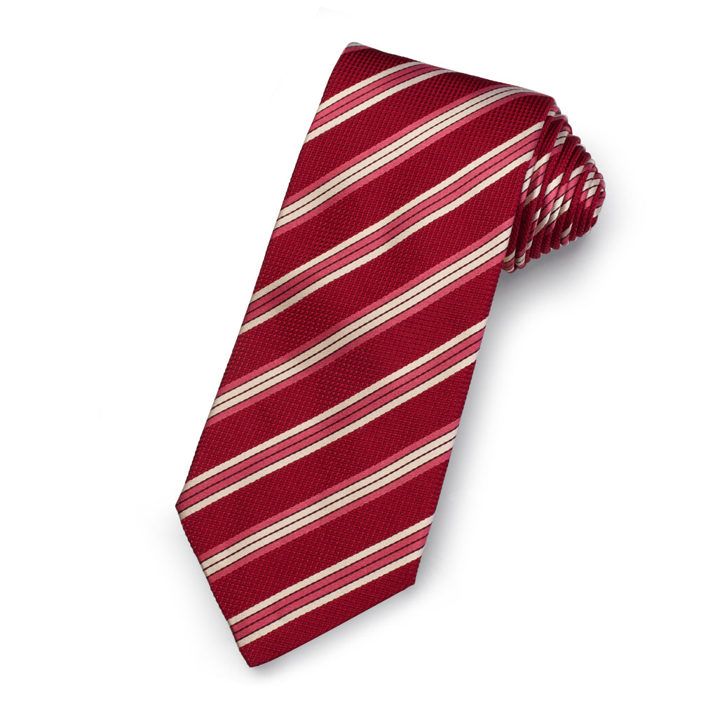 The St James Silk Stripe Tie – Luxury British silk stripe tie by Benson & Clegg.