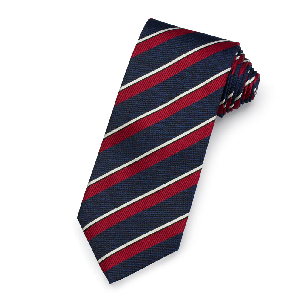 The Westminster Silk Stripe Tie – Luxury British silk stripe tie by Benson & Clegg.