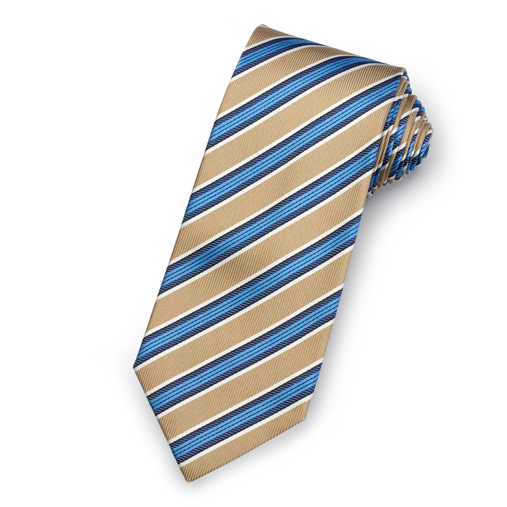 The Windrush Silk Stripe Tie – Luxury British silk stripe tie by Benson & Clegg.