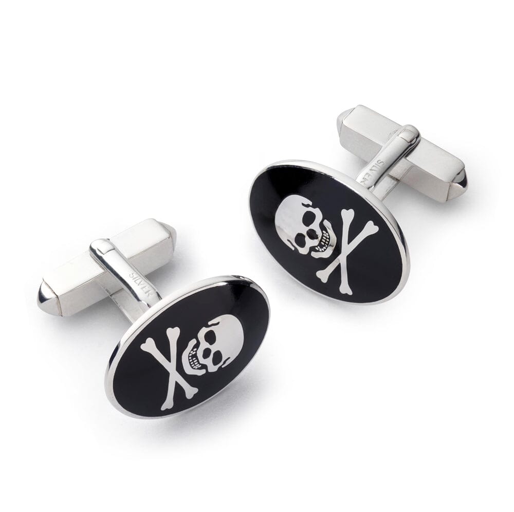 Skull and online Cross Bones Cufflink in Hallmarked Sterling Silver