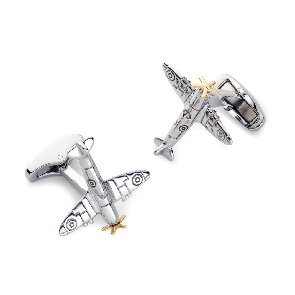 Spitfire Cufflinks With Rotating Propeller