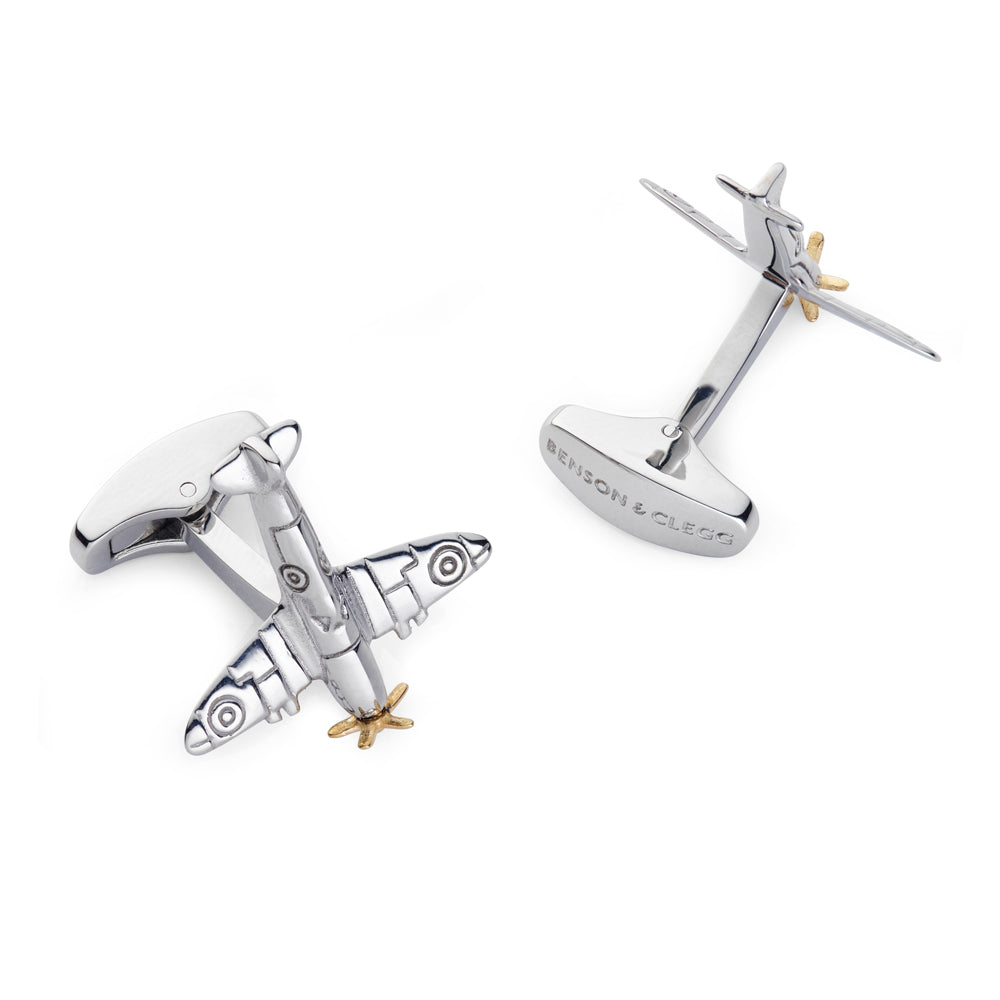 Spitfire Cufflinks With Rotating Propeller