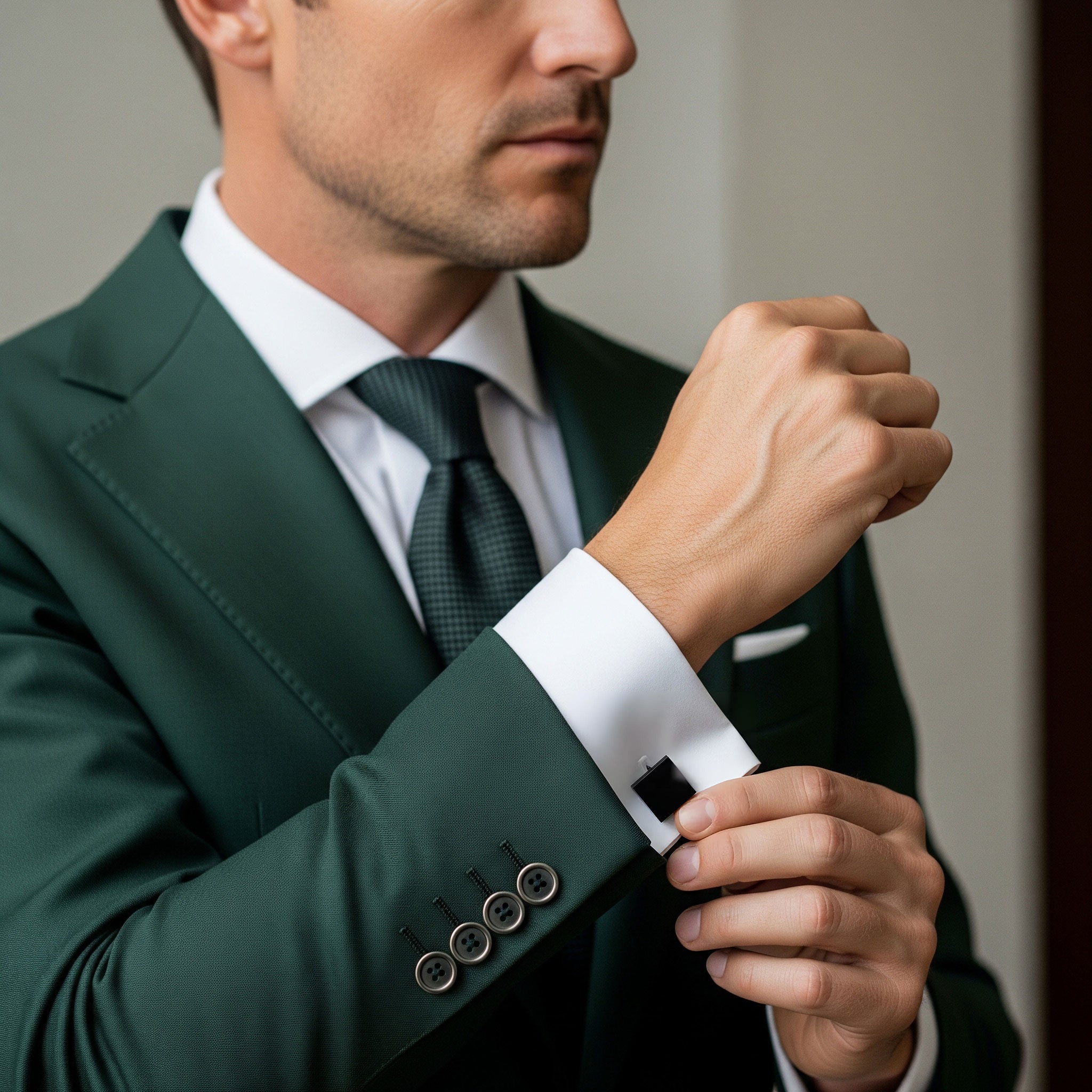 Square Cufflinks In Black