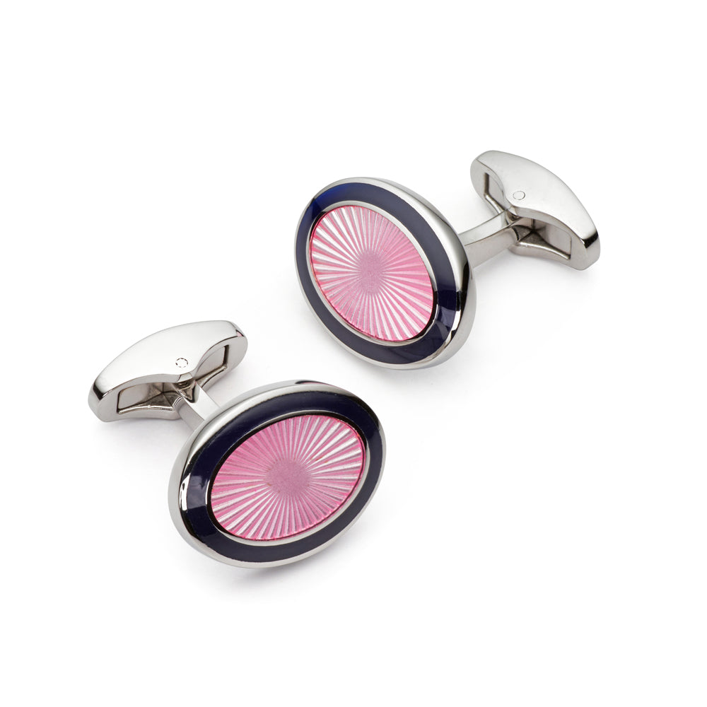 Sunburst Enamel Cufflinks In Pink