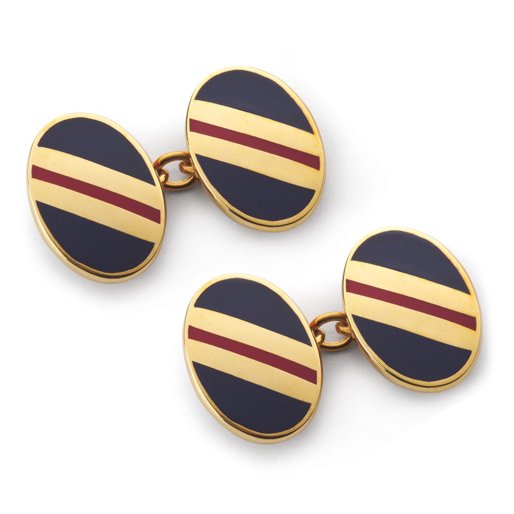 Stripe Chain Cufflinks In Navy And Red Cufflinks Benson & Clegg 