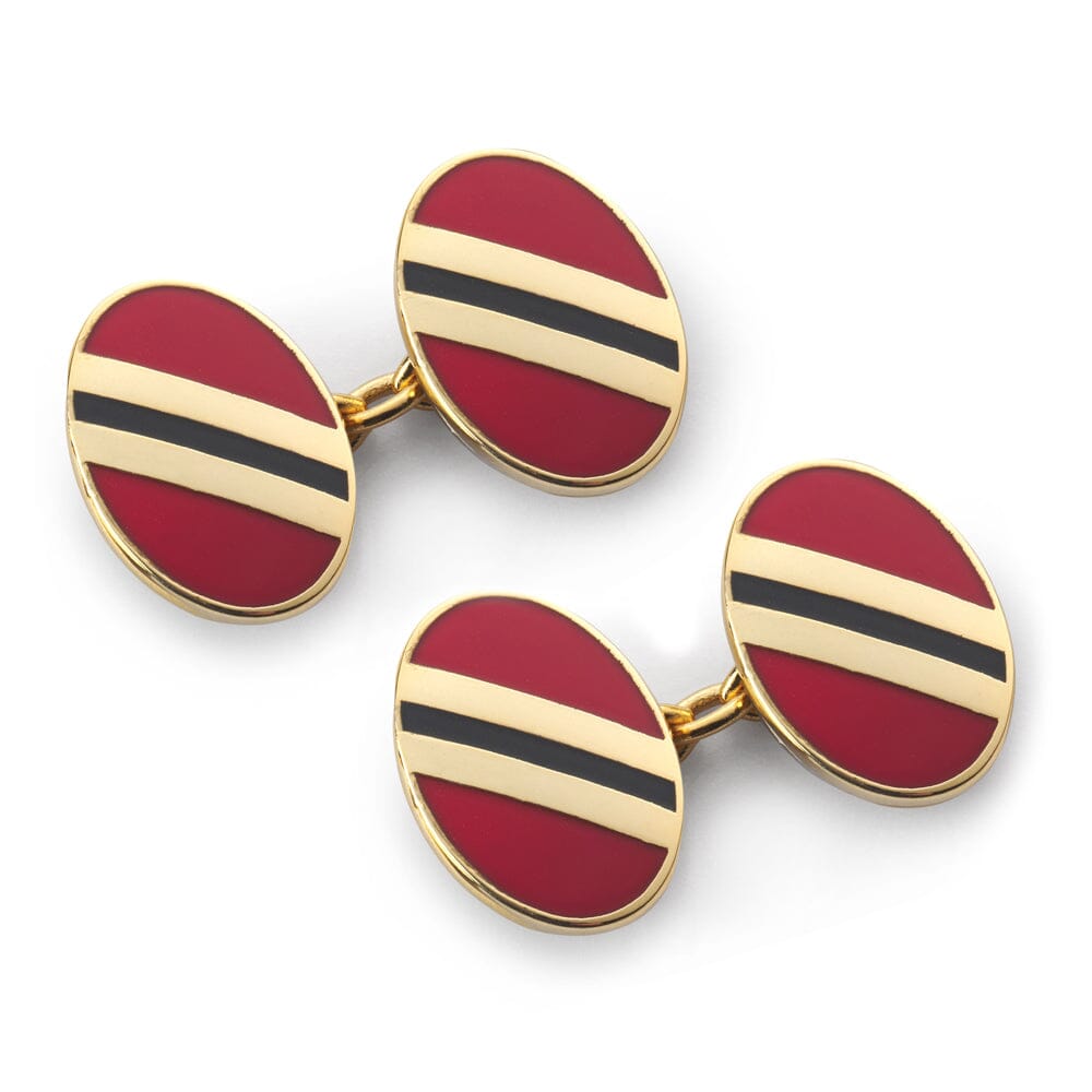 Stripe Chain Cufflinks In Red And Blue Cufflinks Benson & Clegg 