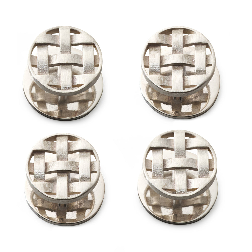 Woven Sterling Silver Dress Studs